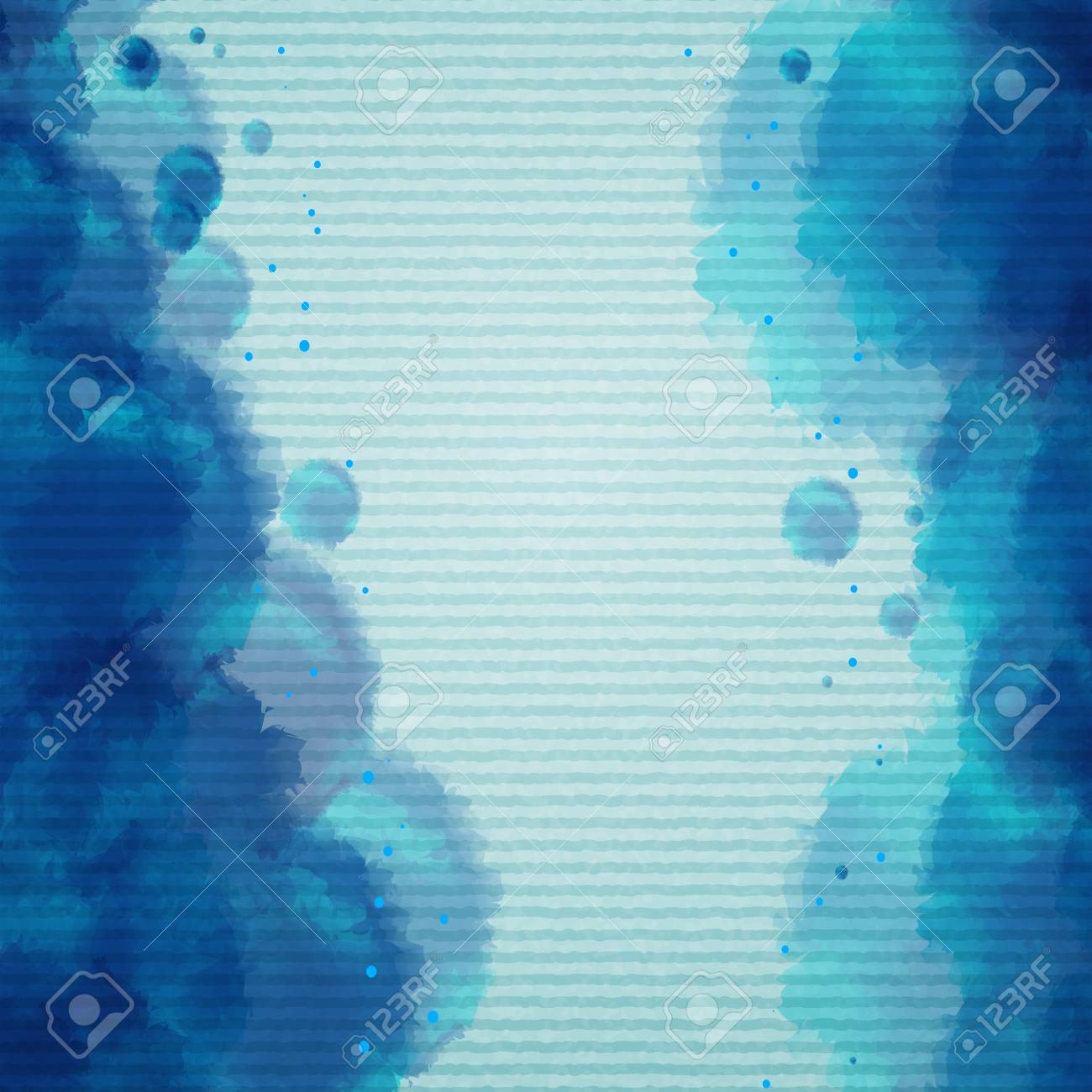 青のイラストで水彩画と背景デザイン のイラスト素材 ベクタ Image