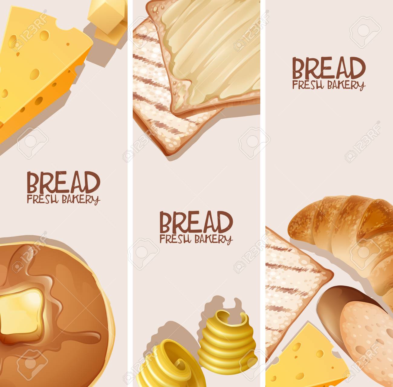 Bread Fresh Bakery Background Design Vector Illustration Royalty