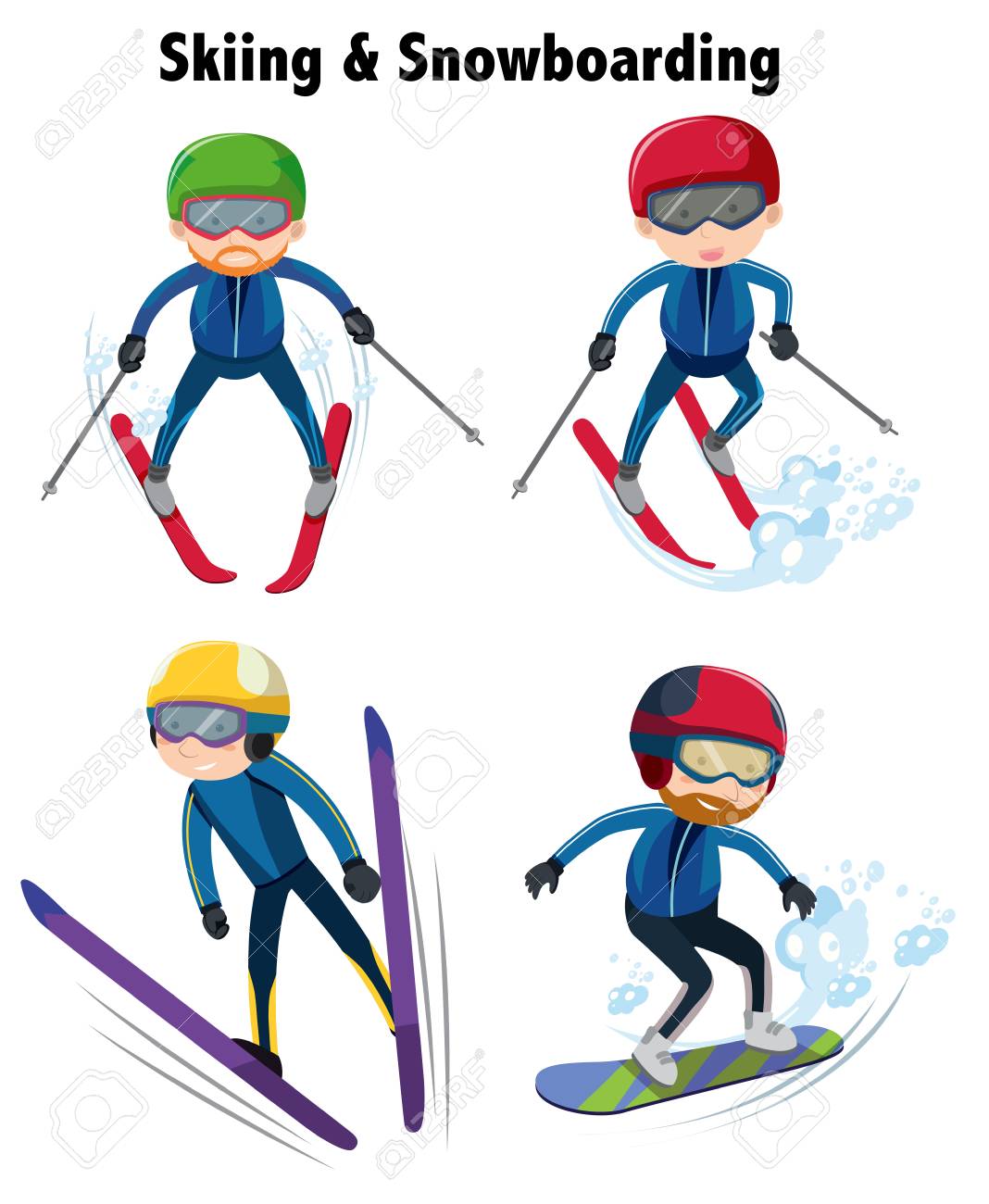 スキーやスノーボードのイラストを演奏する人 のイラスト素材 ベクタ Image スキーやスノーボードのイラストを演奏する人 のイラスト素材 ベクタ Image