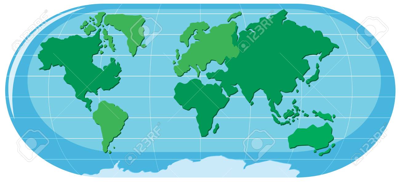 a round world map on white background illustration royalty free