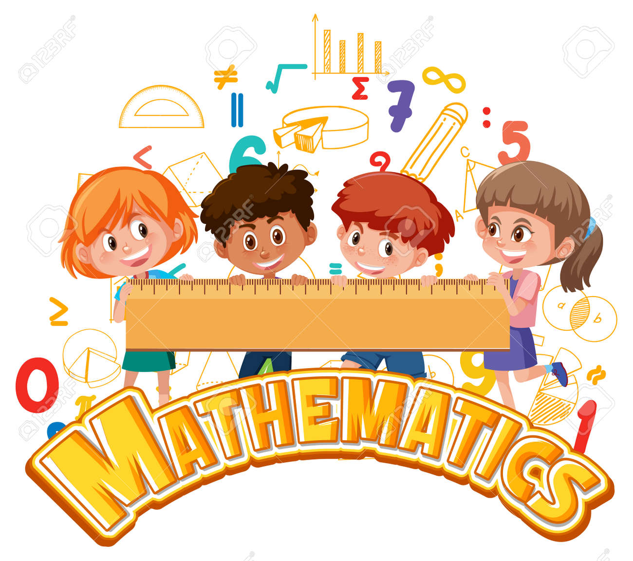 Math Icon With Kids And Math Tools Illustration Royalty Free SVG, Cliparts,  Vectors, and Stock Illustration. Image 175559072., image size:1300x1152