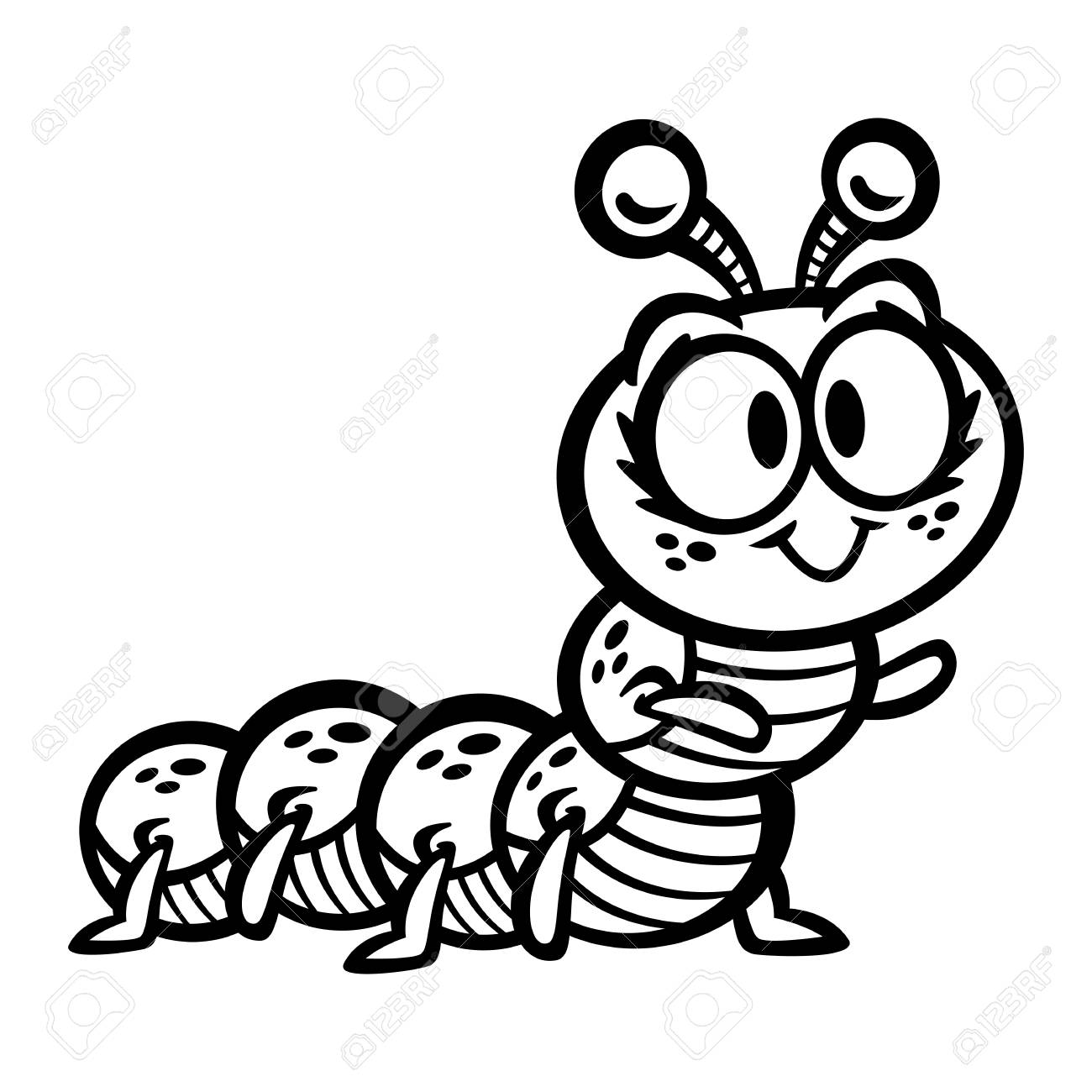 かわいい毛虫のバグをクロール漫画ベクトルのイラスト素材 ベクタ Image かわいい毛虫のバグをクロール漫画ベクトルのイラスト素材 ベクタ Image