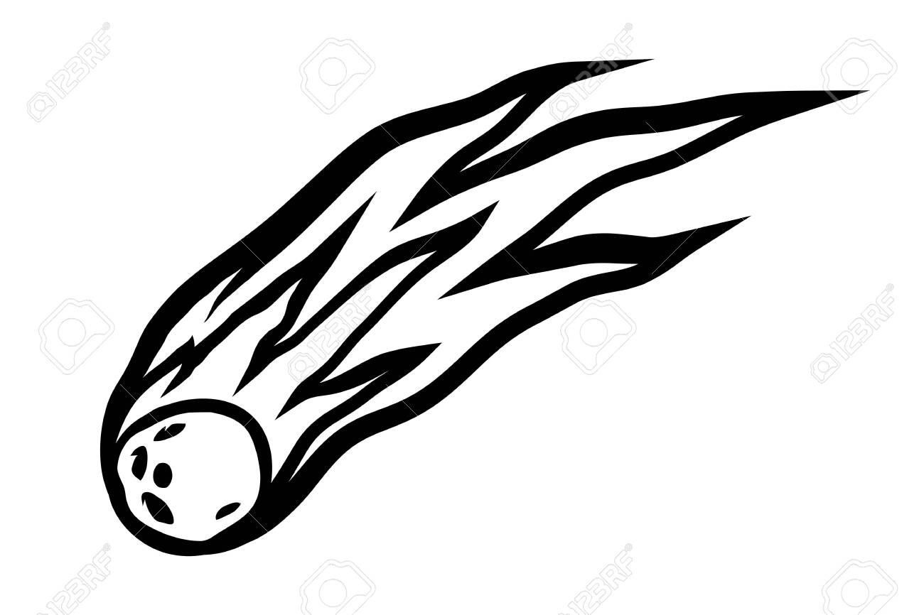 Cartoon Comet With Fiery Tail Flying Through Space Royalty Free SVG,  Cliparts, Vectors, And Stock Illustration. Image 137128306.