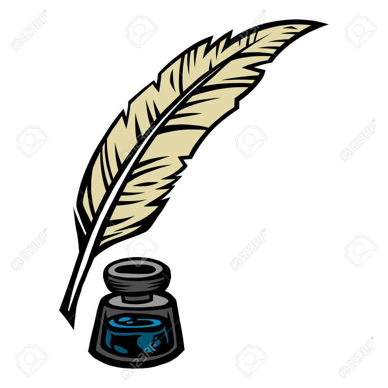 Quill Pen And Ink Jar For Old-fashioned Writing And Calligraphy Royalty  Free SVG, Cliparts, Vectors, and Stock Illustration. Image 156007163., image size:1300x1300