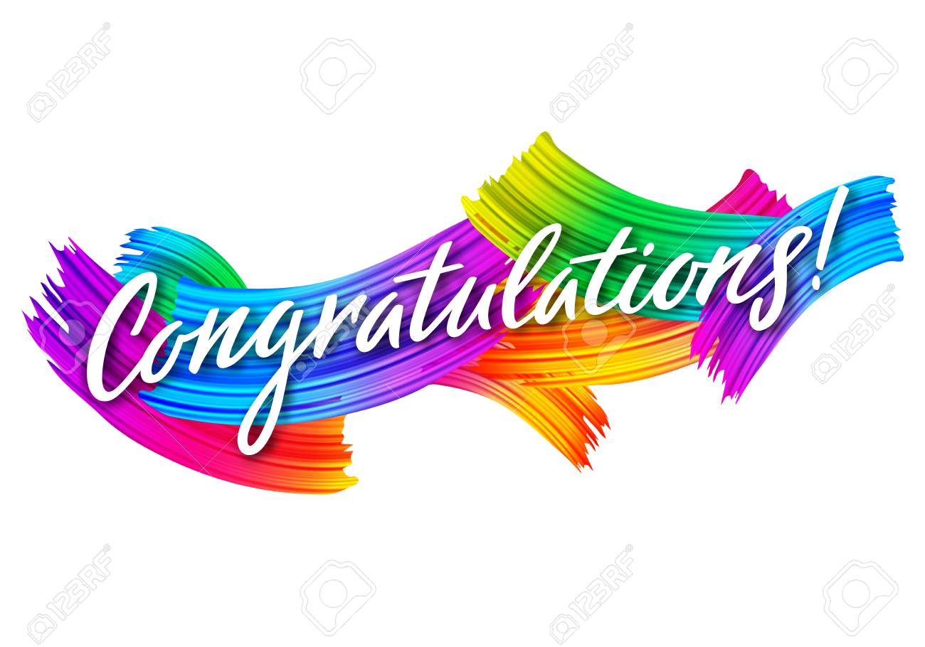 Congratulations Banner With Colorful Paint Brush Strokes. Congrats ...