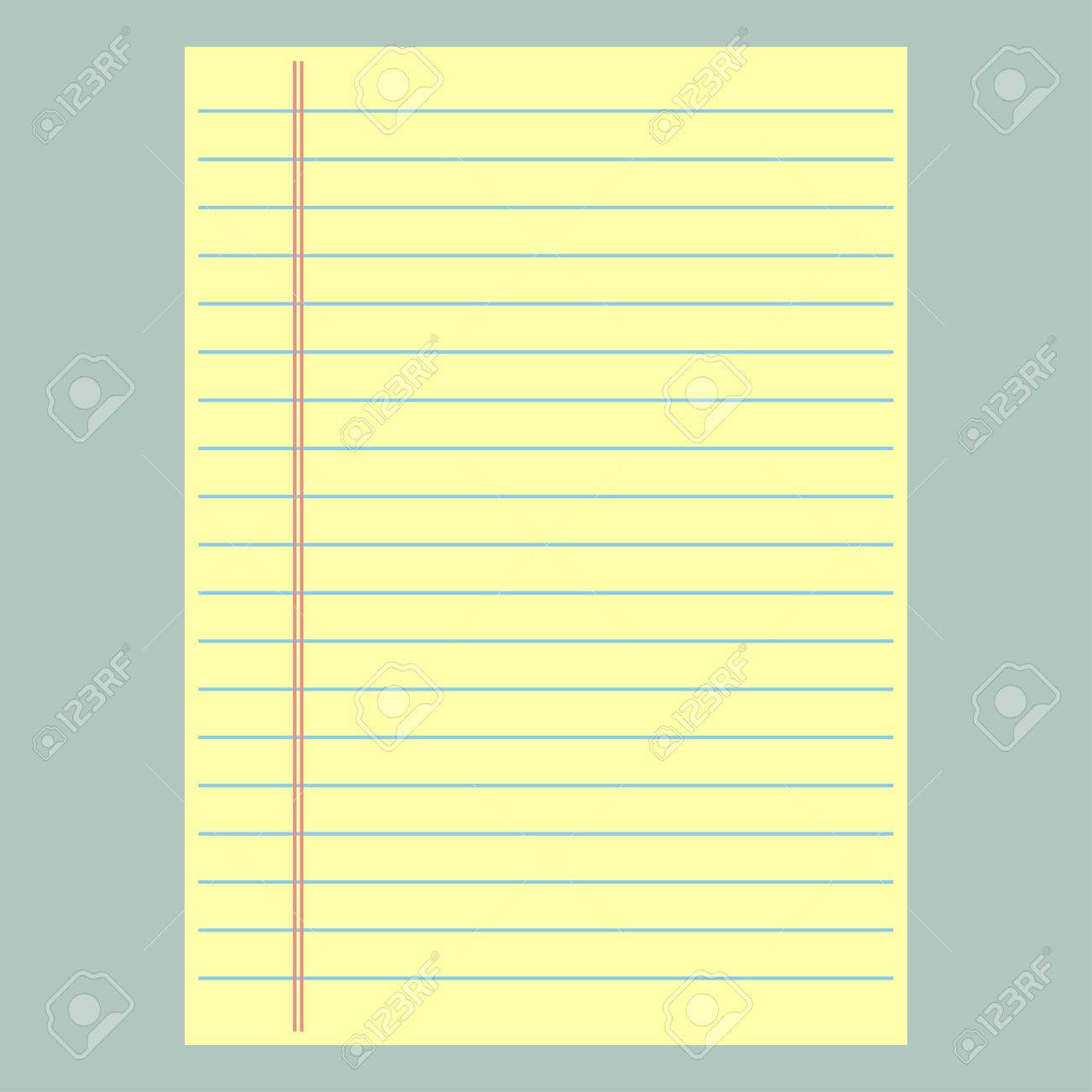 yellow lined paper school notebook paper royalty free cliparts