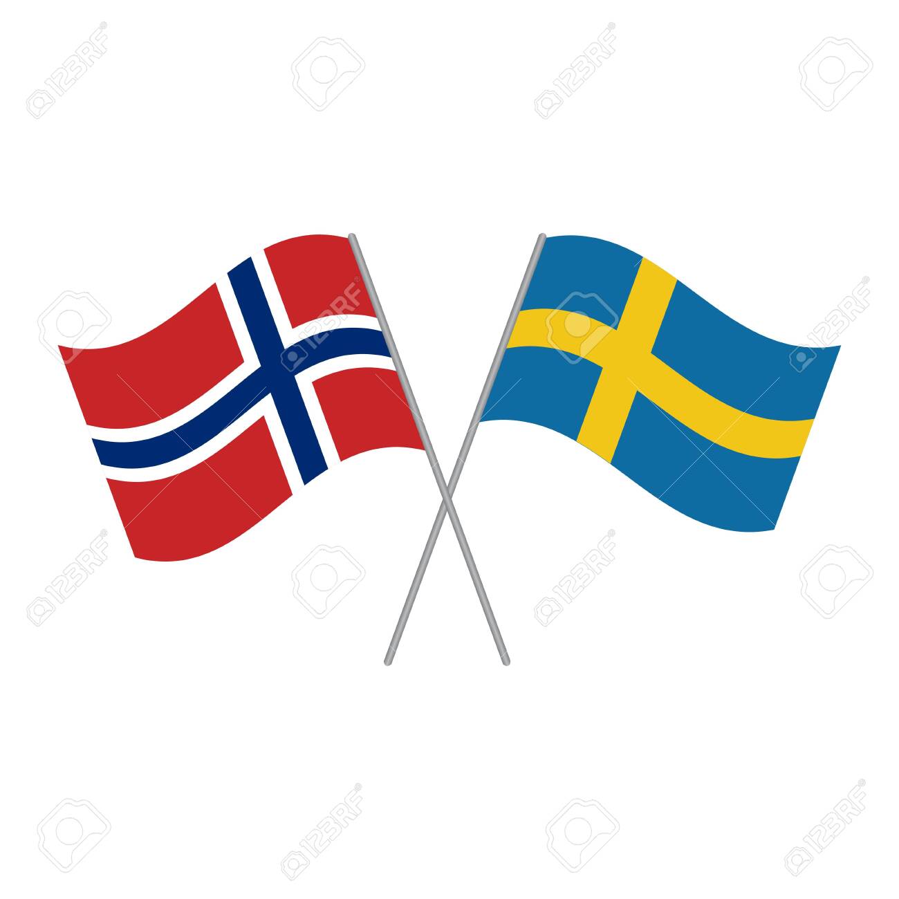 Swedish And Norwegian Flags Vector Isolated On White Background Royalty Free Svg Cliparts Vectors And Stock Illustration Image