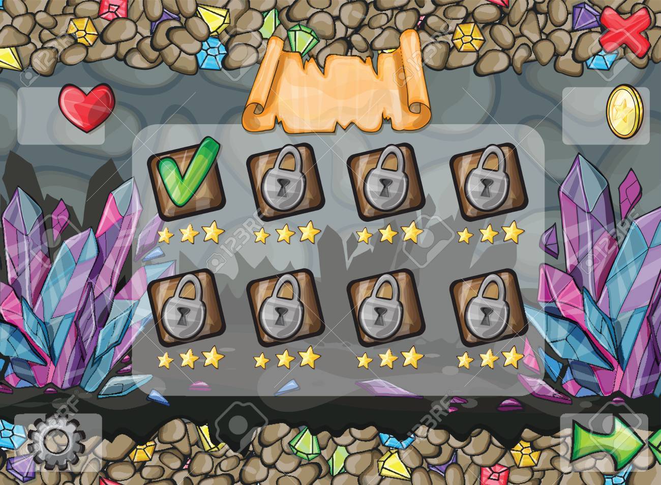 イラストや画面 ボタンの例コンピュータ ゲームや Web デザインの進行をバーします のイラスト素材 ベクタ Image イラストや画面 ボタンの例コンピュータ ゲームや Web デザインの進行をバーします のイラスト素材 ベクタ Image