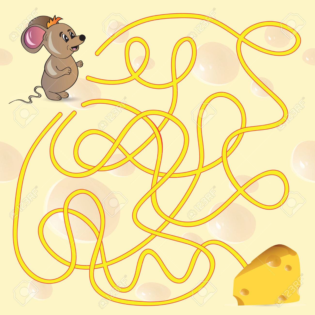 cute mouse s maze game help mouse to find his cheese illustration