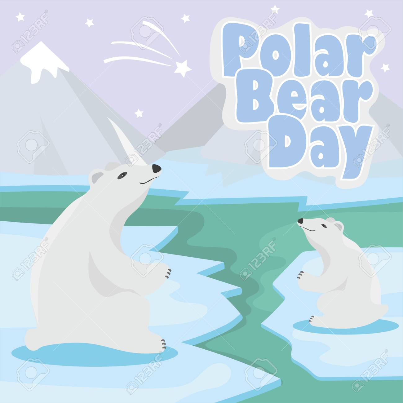 国際ホッキョクグマデーポスター かわいいホッキョクグマのイラストのイラスト素材 ベクタ Image