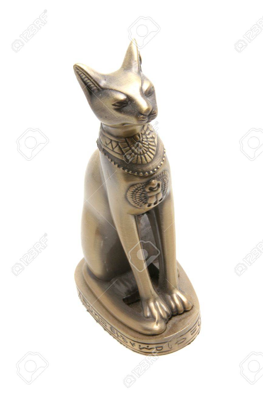 Bronze Statue Egypt Chat Isole Sur Blanc Banque D Images Et Photos Libres De Droits Image
