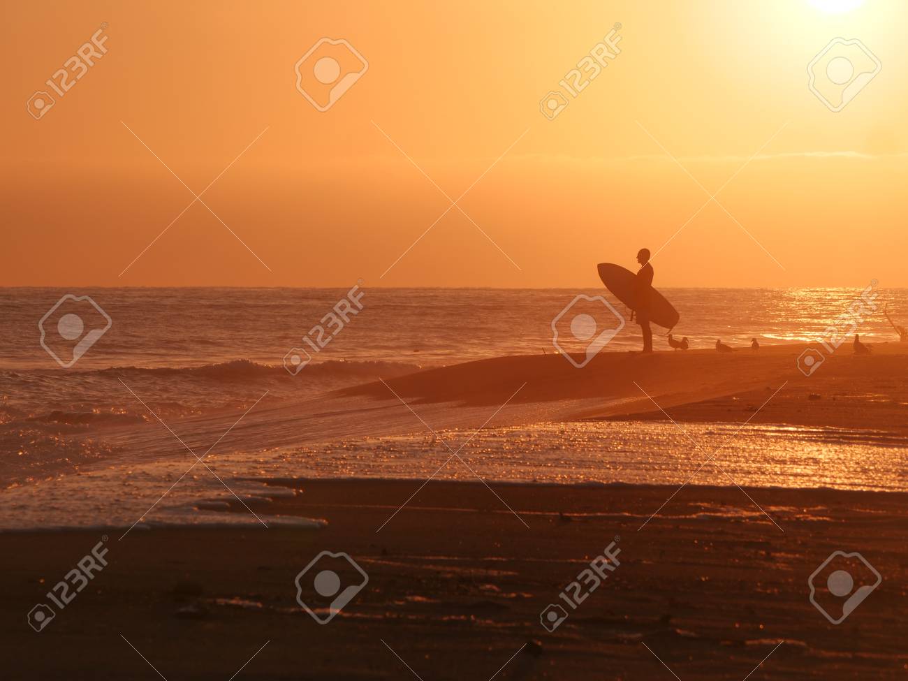 ゴールデンアワー イン トレスルズ ビーチ カリフォルニア州 の写真素材 画像素材 Image