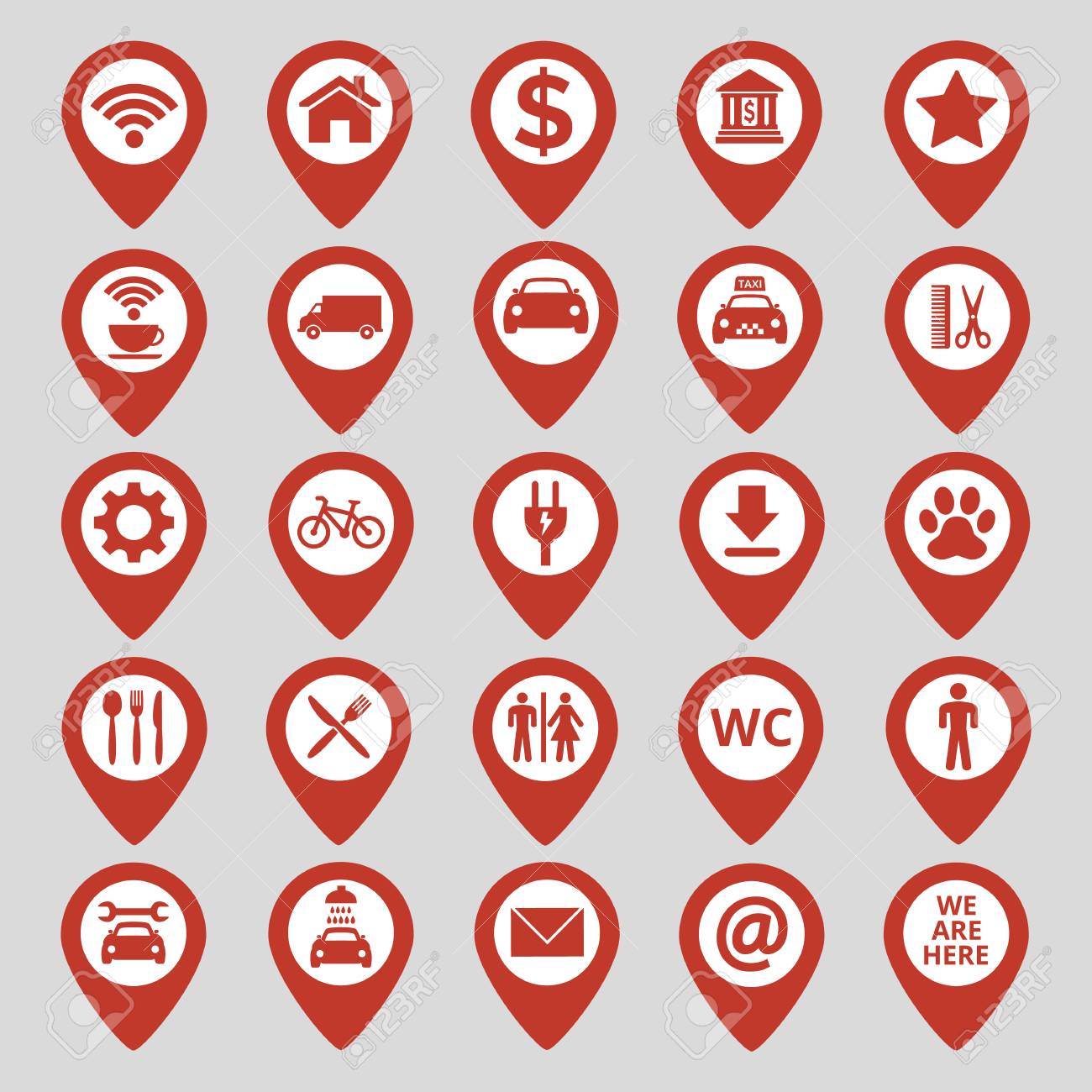 map pin location icons