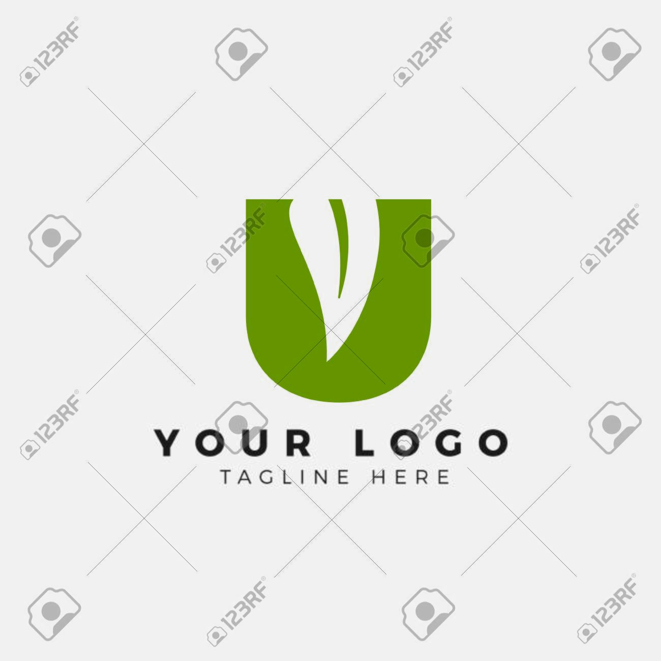 U Letter Logo With Leaf Negative Space Logo Simple Logo Royalty Free Cliparts Vectors And Stock Illustration Image