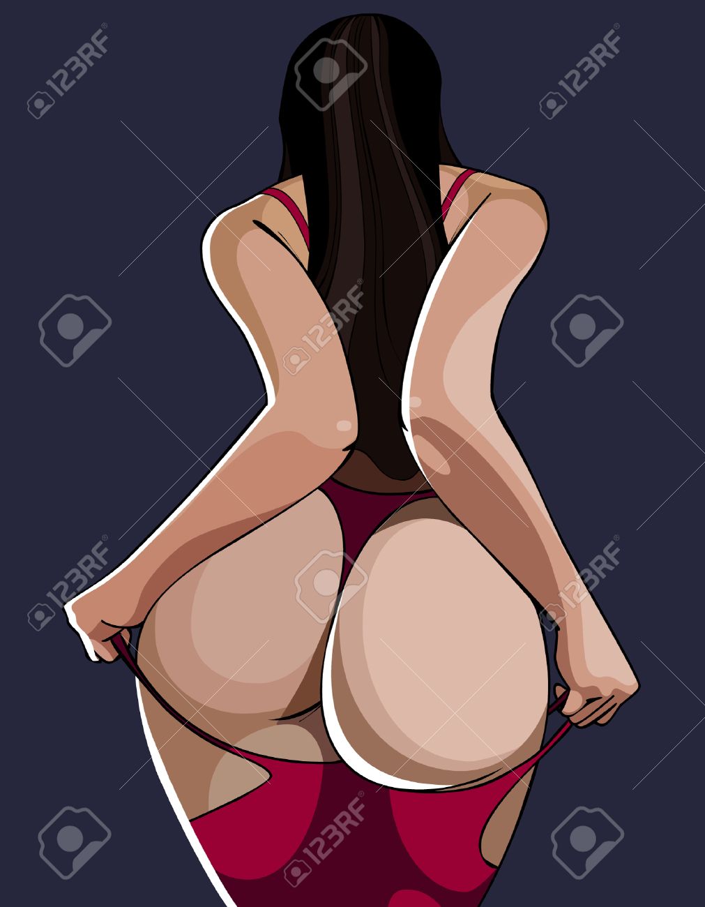 Cartoon Sexy Frau Mit Einem Nackten Arsch Stehend Zurück Lizenzfrei  nutzbare SVG, Vektorgrafiken, Clip Arts, Illustrationen. Image 50566501.