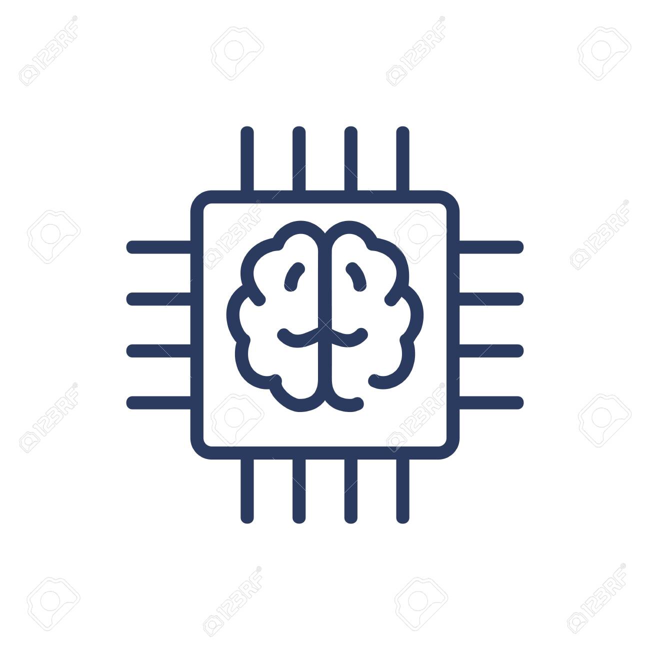 인공 지능 선 아이콘 로열티 무료 사진, 그림, 이미지 그리고 스톡포토그래피. Image 148354506