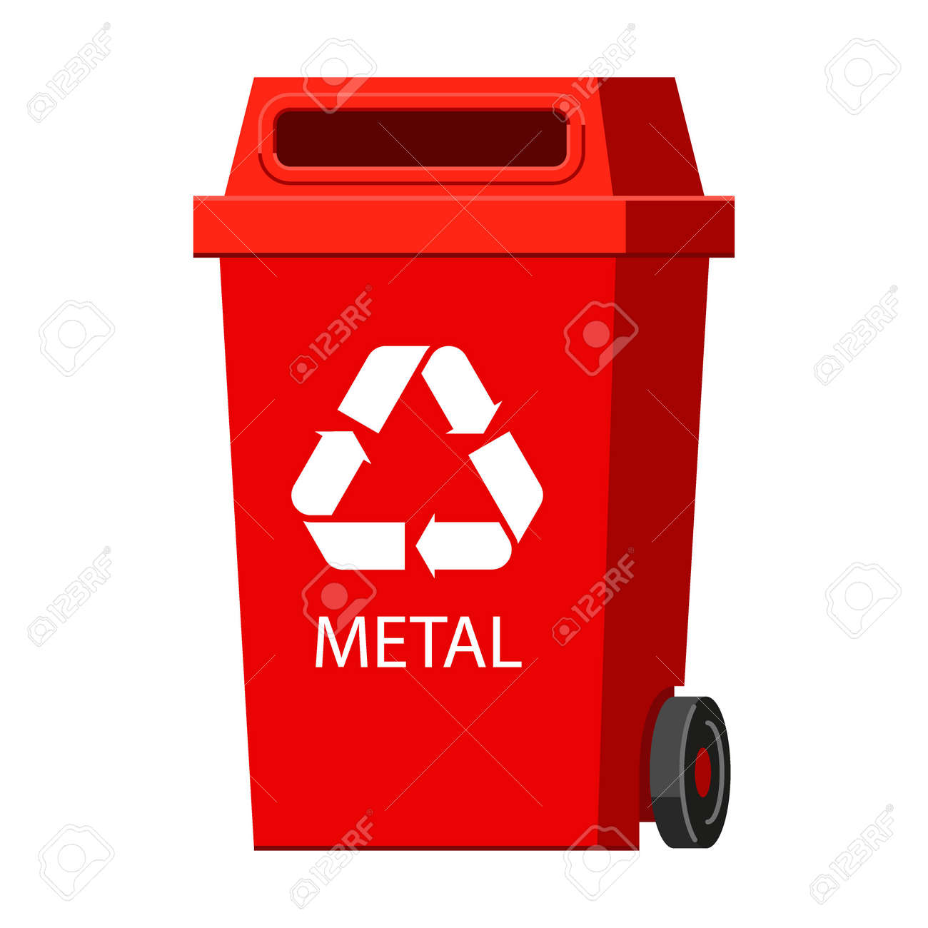 Colorear Bote Dibujo Contenedor De Basura Contenedor Rojo Para Residuos  Papelera De Reciclaje De Ilustración Vectorial, image size:1300x1300