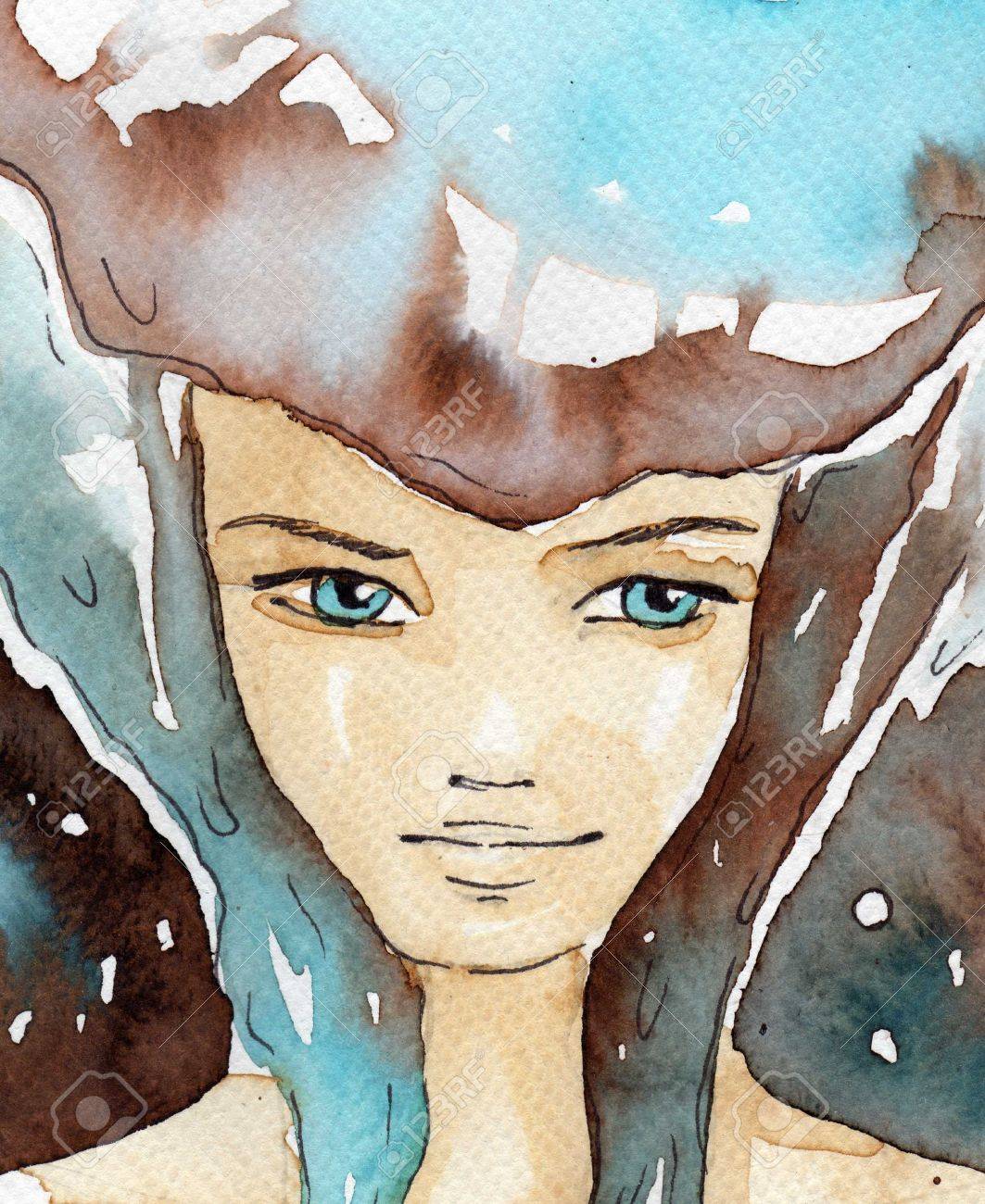 若い 可愛い女の子の肖像画の水彩イラスト の写真素材 画像素材 Image 1603 若い 可愛い女の子の肖像画の水彩イラスト の写真素材 画像素材 Image 1603