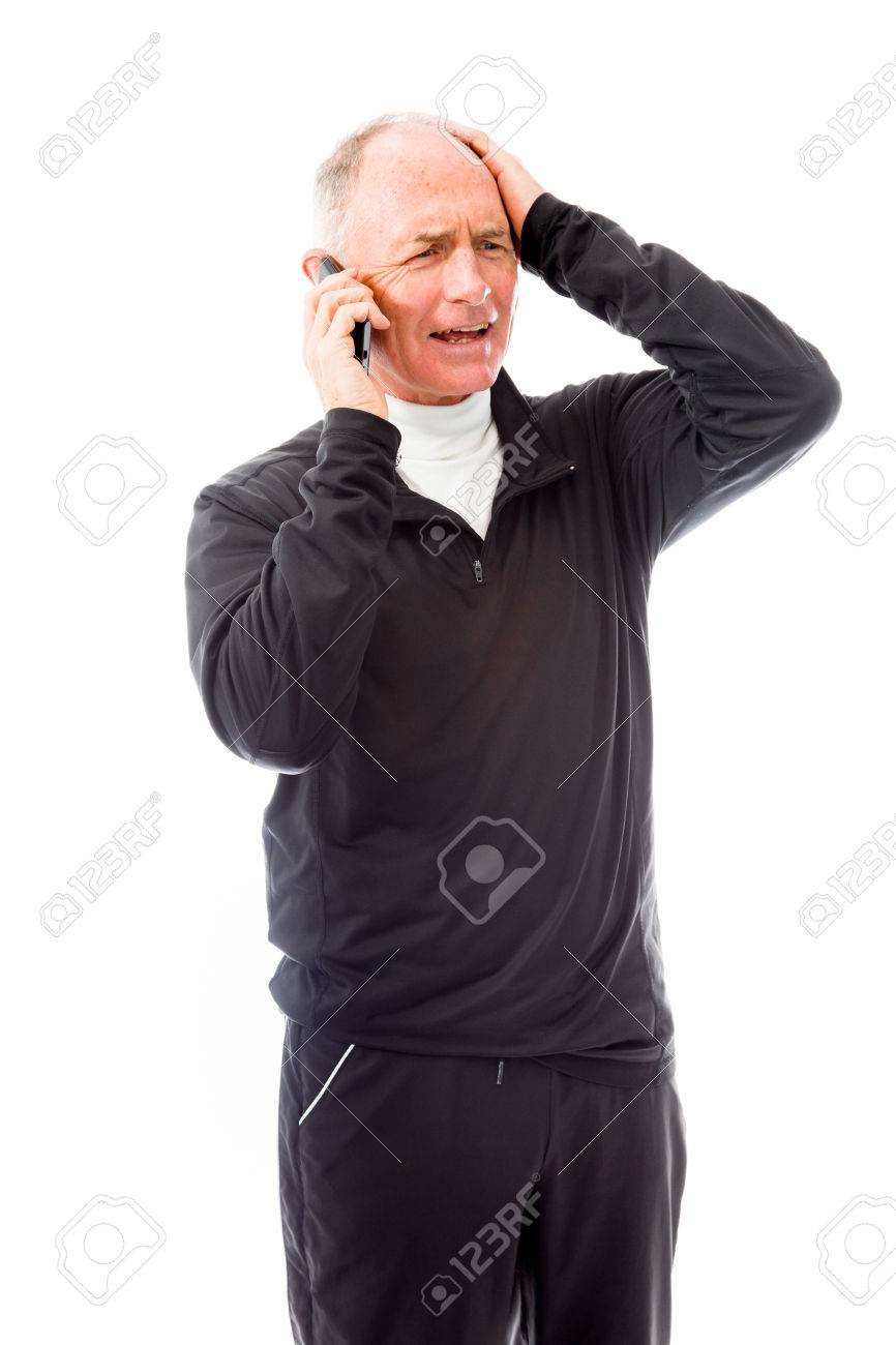 Senior man talking on a mobile phone - 29483023 Senior man talking on a mobile phone - 29483023