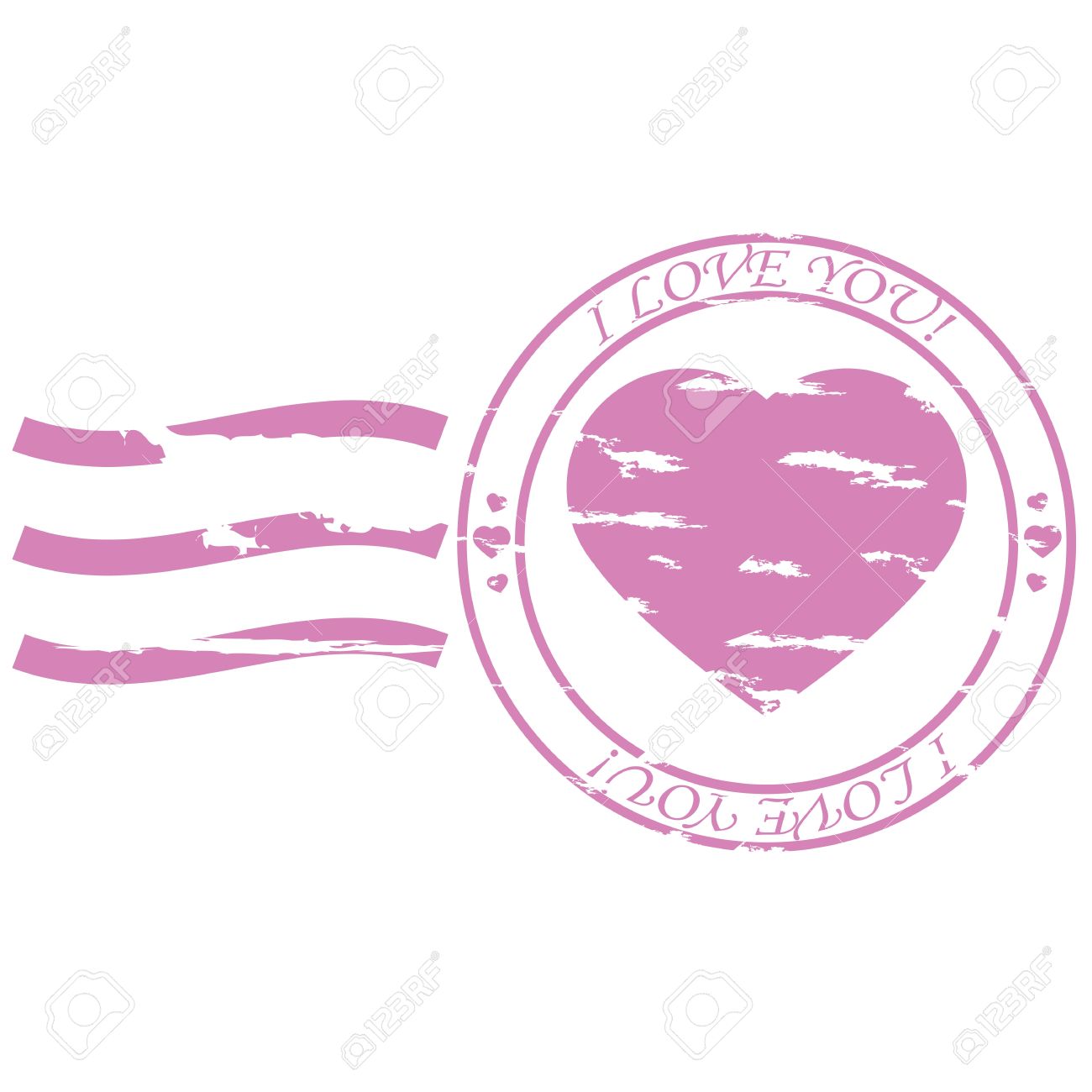 Illustration Of A Postal Stamp With A Heart In The Middle And The Words 'I  Love You' Around It Royalty Free SVG, Cliparts, Vetores, e Ilustrações  Stock. Image 9517547., image size:1300x1300