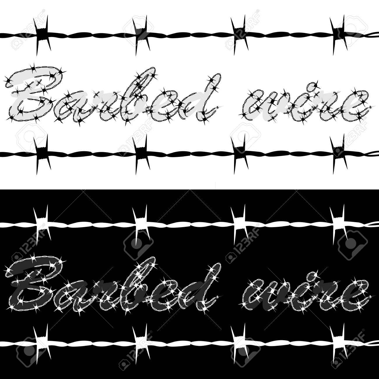 Concept Illustration Showing Two Strips Of Barbed Wire With The Words  Royalty Free SVG, Cliparts, Vectors, and Stock Illustration. Image 16383765., image size:1300x1300