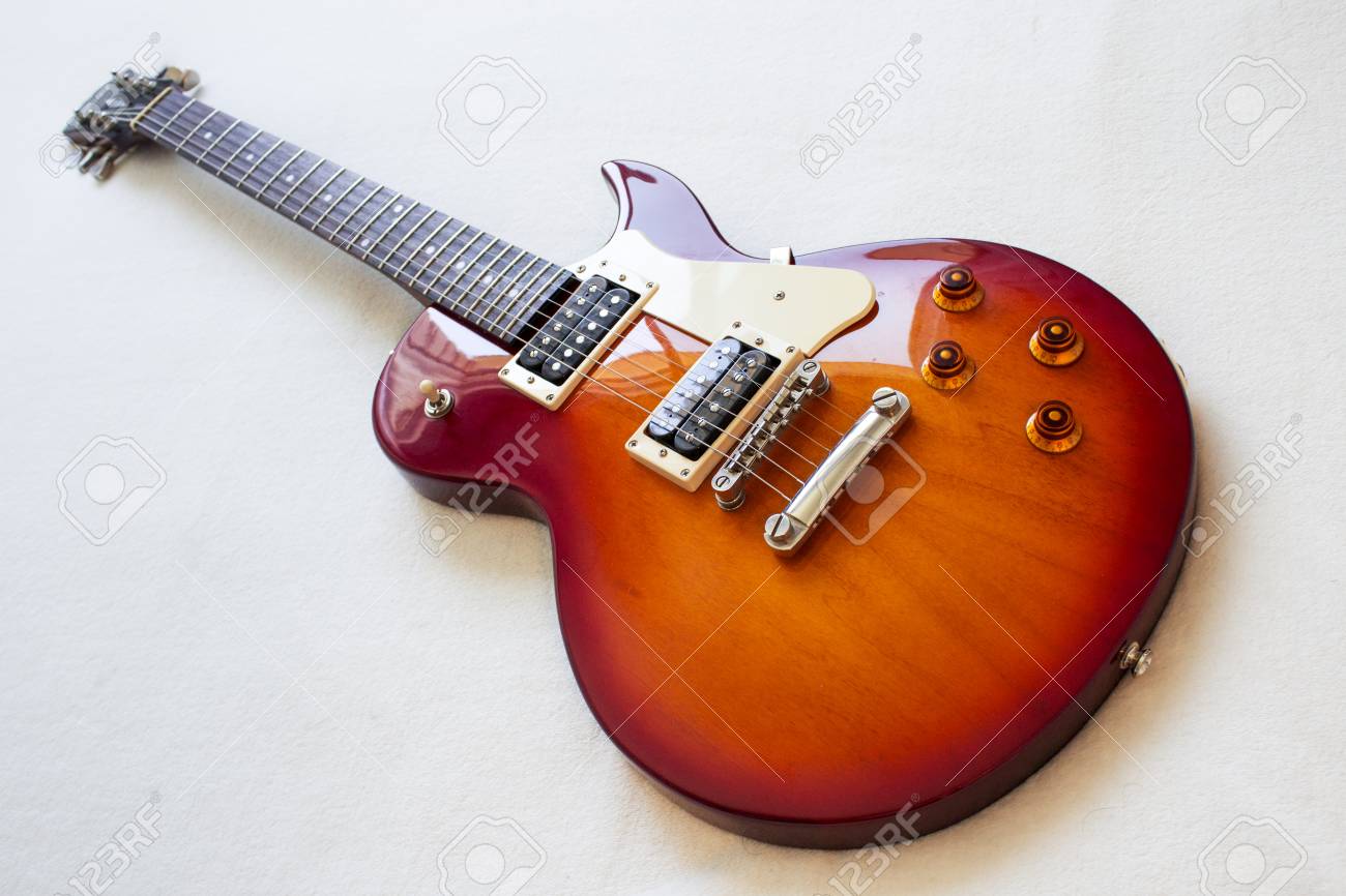 Guitar Model Les Paul Red And Yellow Stock Photo Picture And Royalty Free Image Image