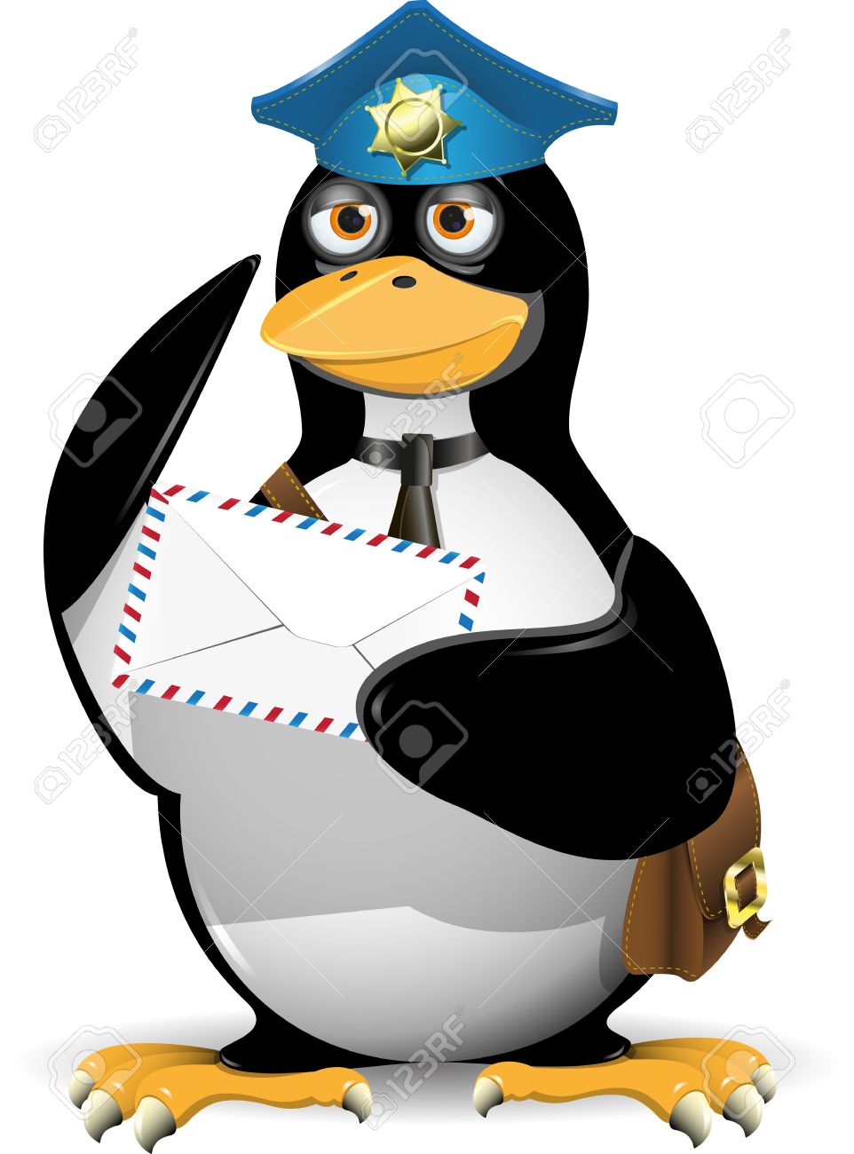 郵便配達のスーツへの手紙とペンギンのイラスト素材 ベクタ Image 郵便配達のスーツへの手紙とペンギンのイラスト素材 ベクタ Image