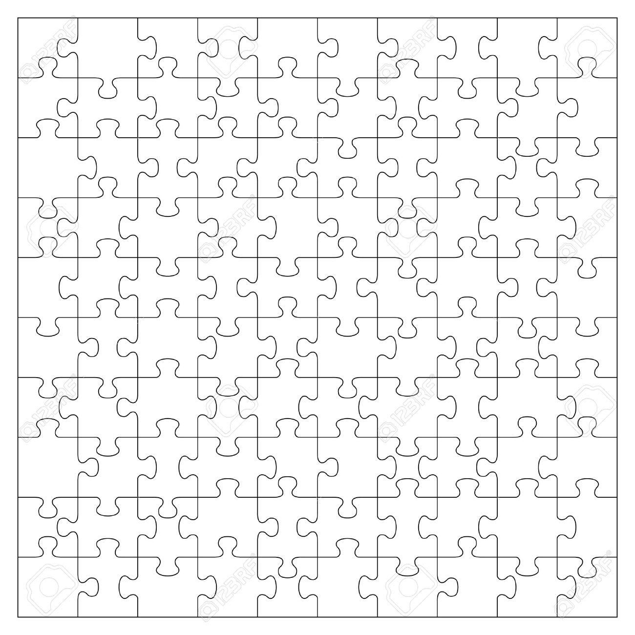 100 Piece Puzzle Template from previews.123rf.com