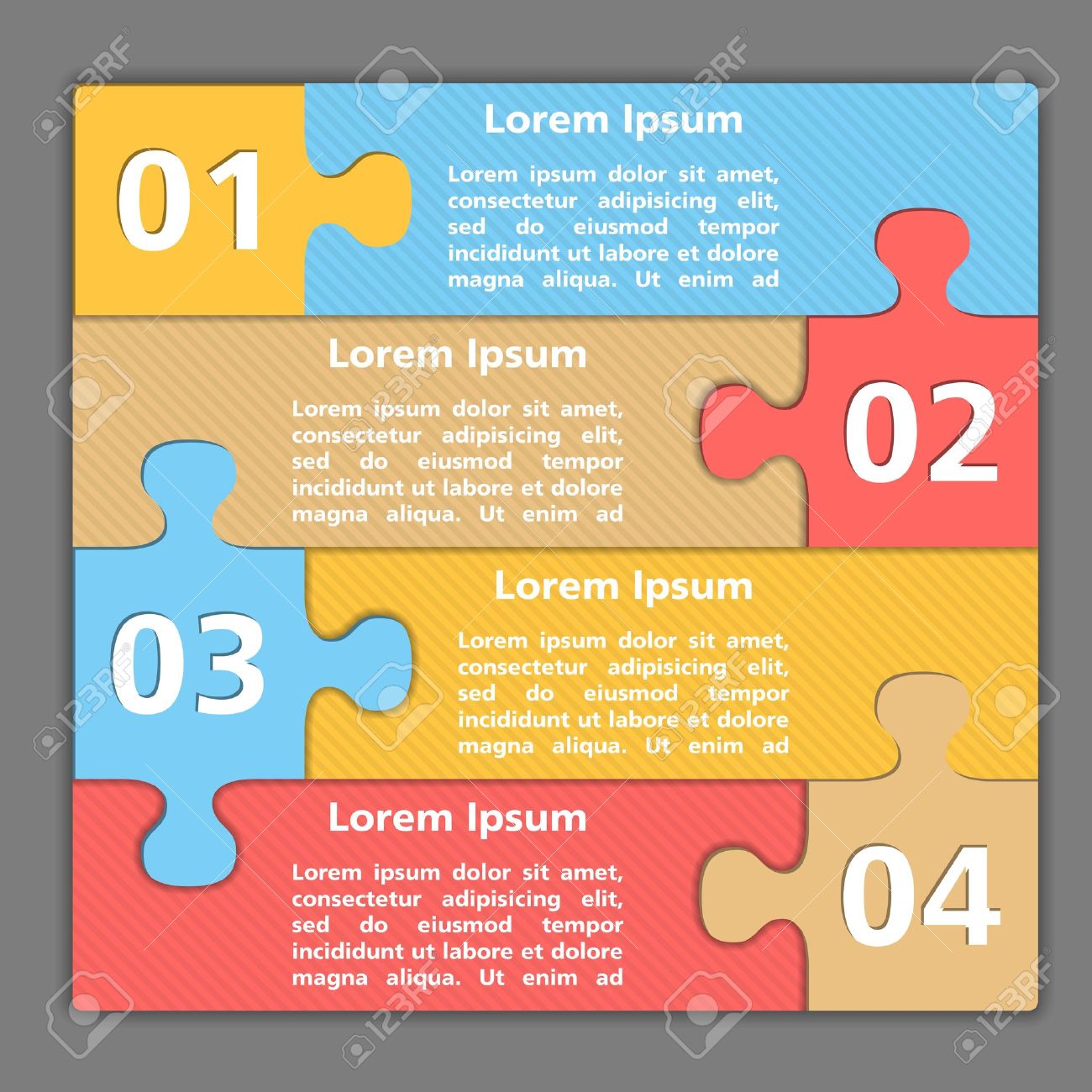 template of design with four puzzle pieces royalty free cliparts flyers puzzle