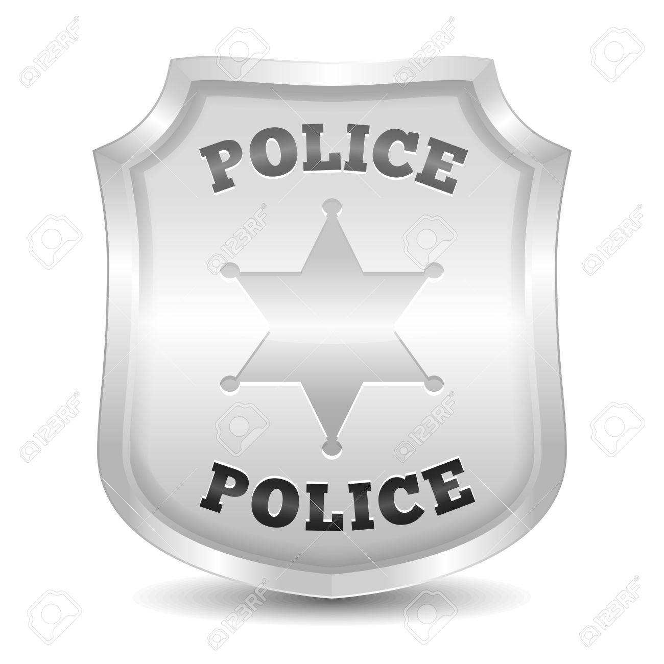 銀の警察バッジのイラスト素材 ベクタ Image 銀の警察バッジのイラスト素材 ベクタ Image