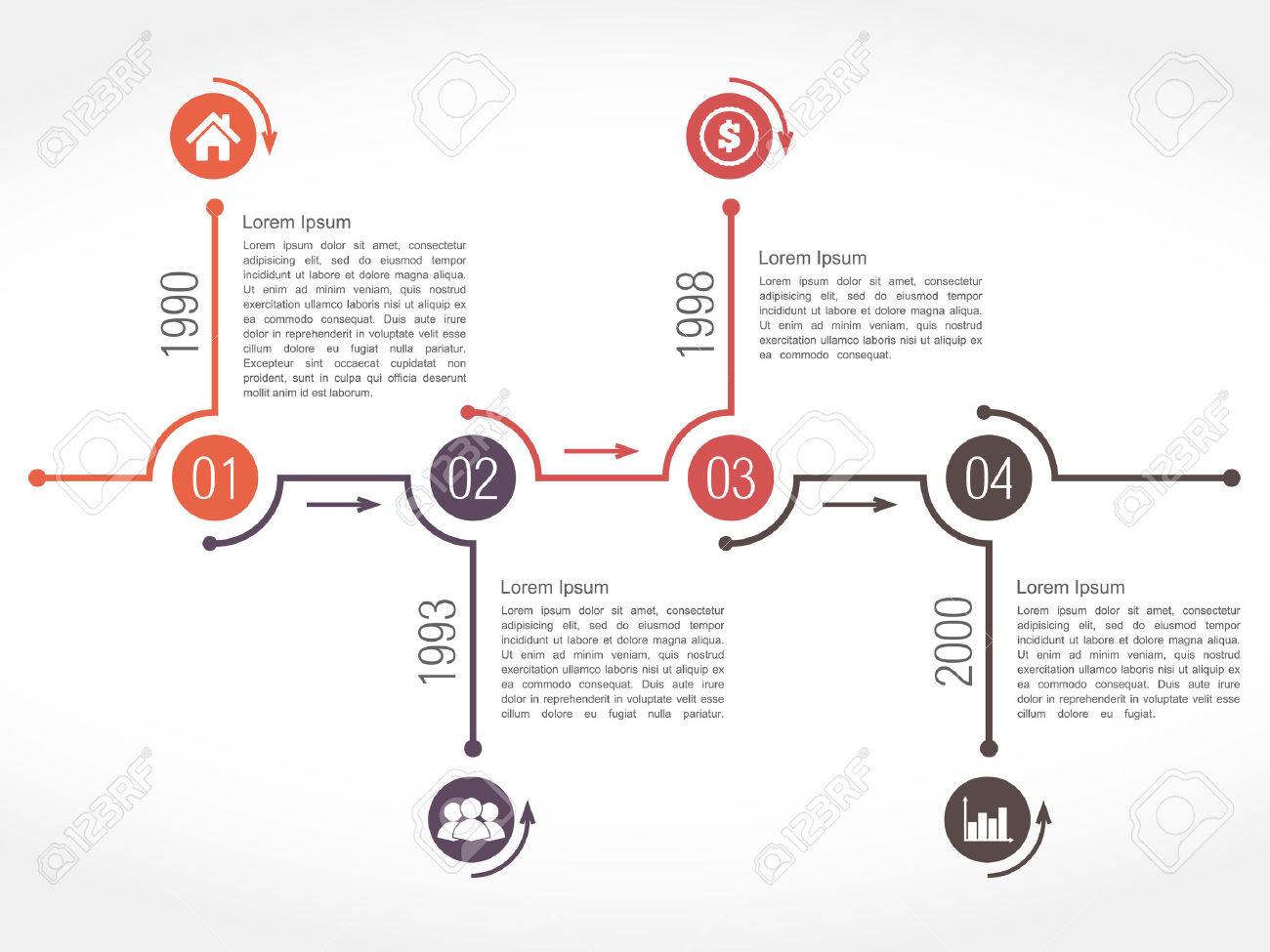 horizontal timeline design template royalty free cliparts vectors