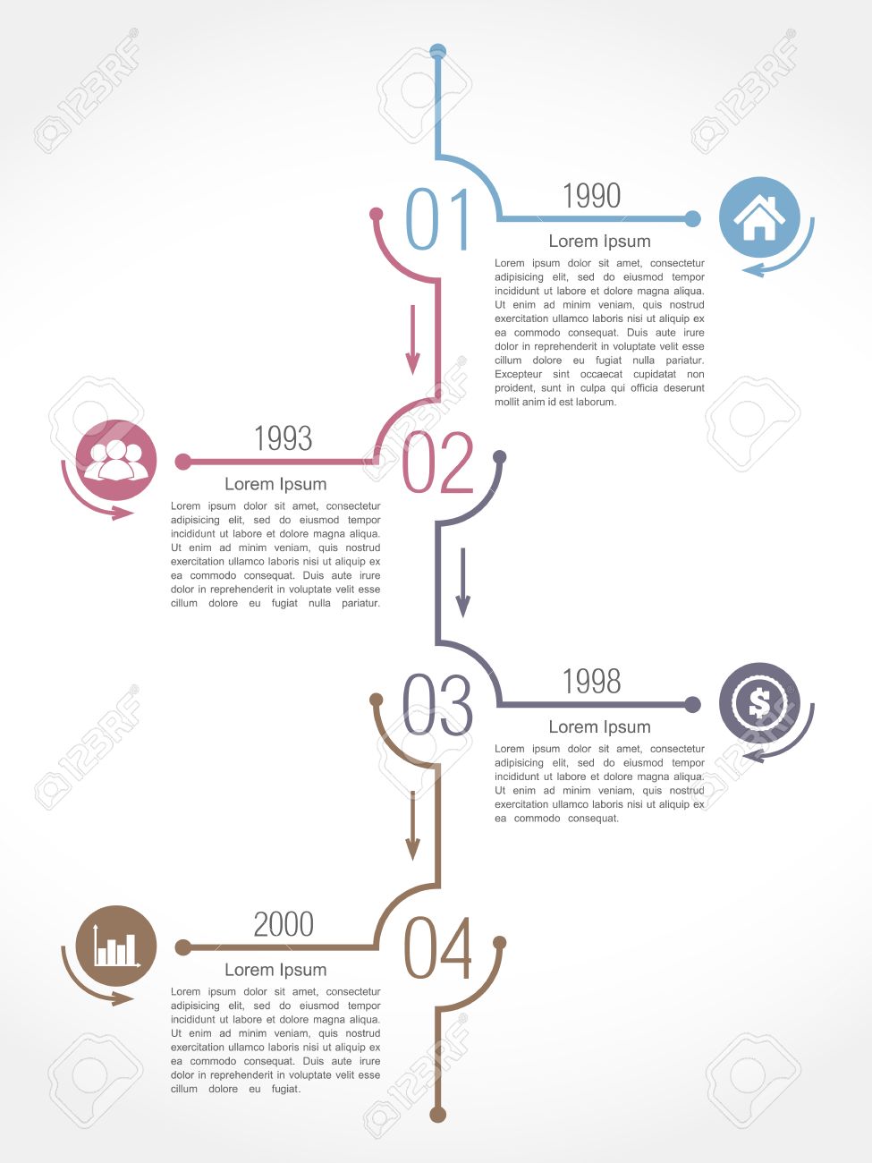 垂直時間軸のインフォ グラフィック デザイン テンプレート のイラスト素材 ベクタ Image