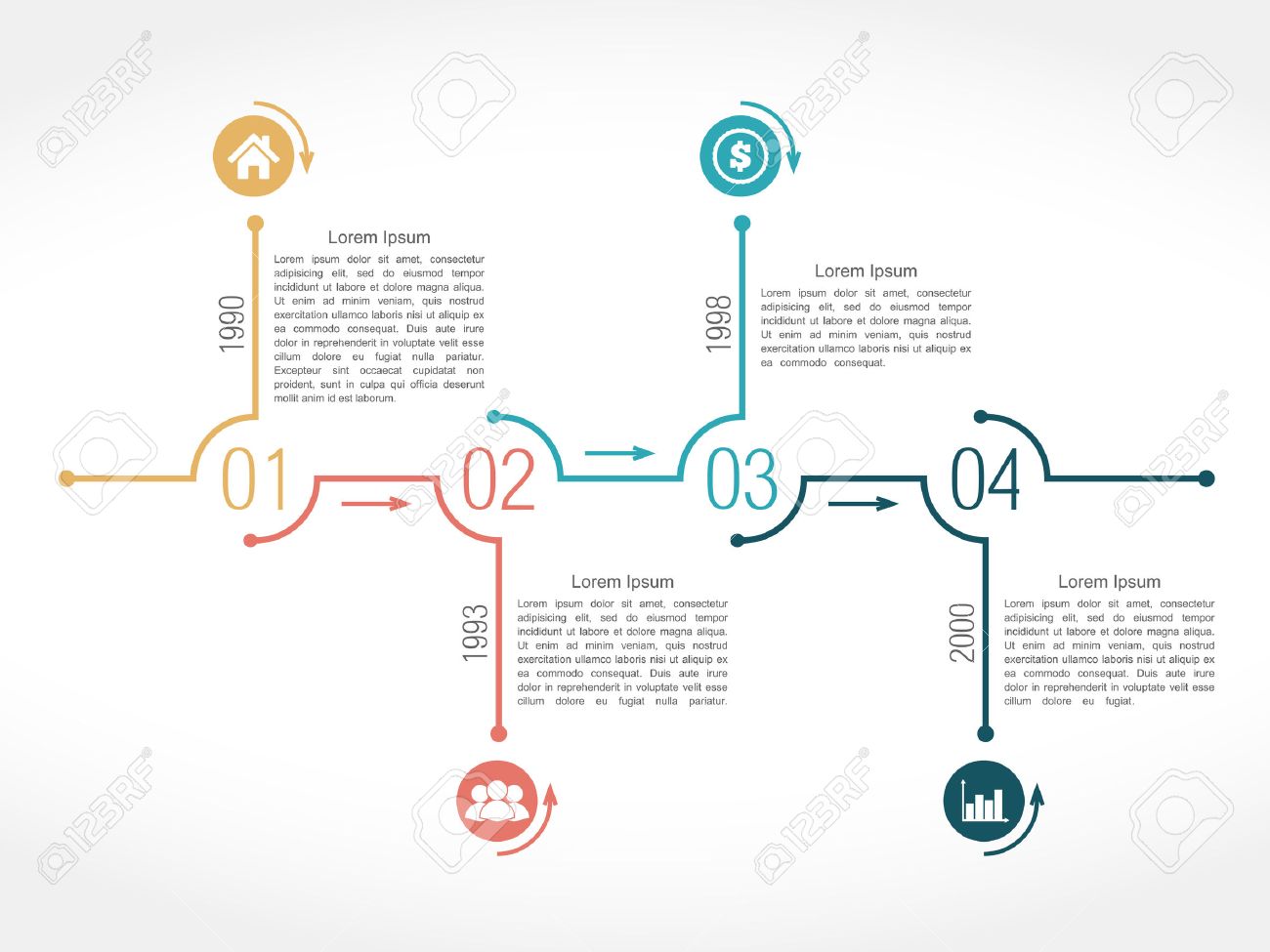 timeline infographic design template royalty free cliparts vectors