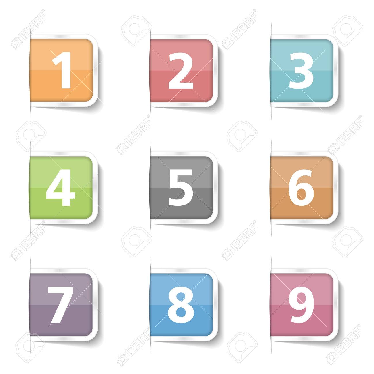 tabs with numbers 1 9 royalty free cliparts vectors and stock