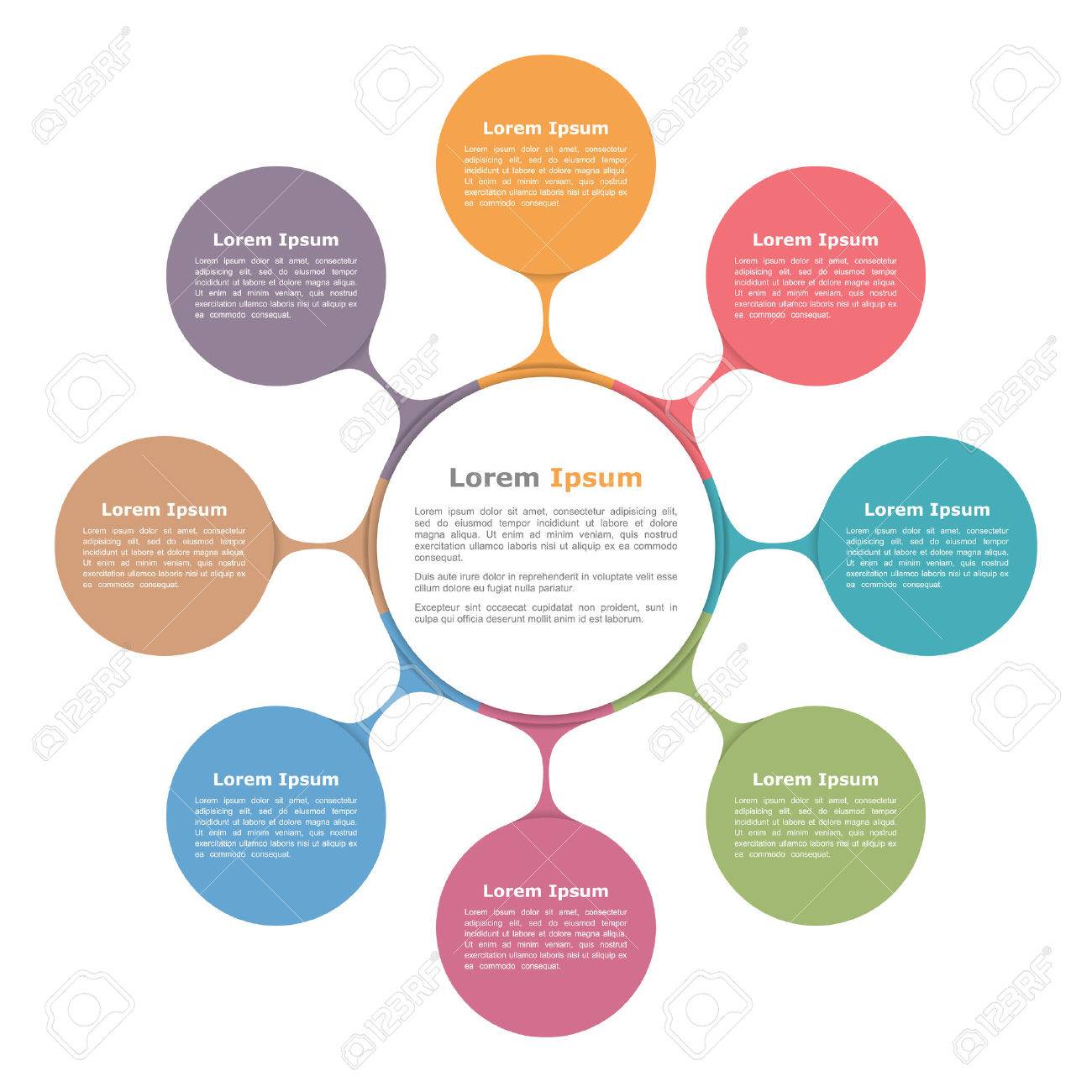 circle diagram with eight elements infographic template royalty