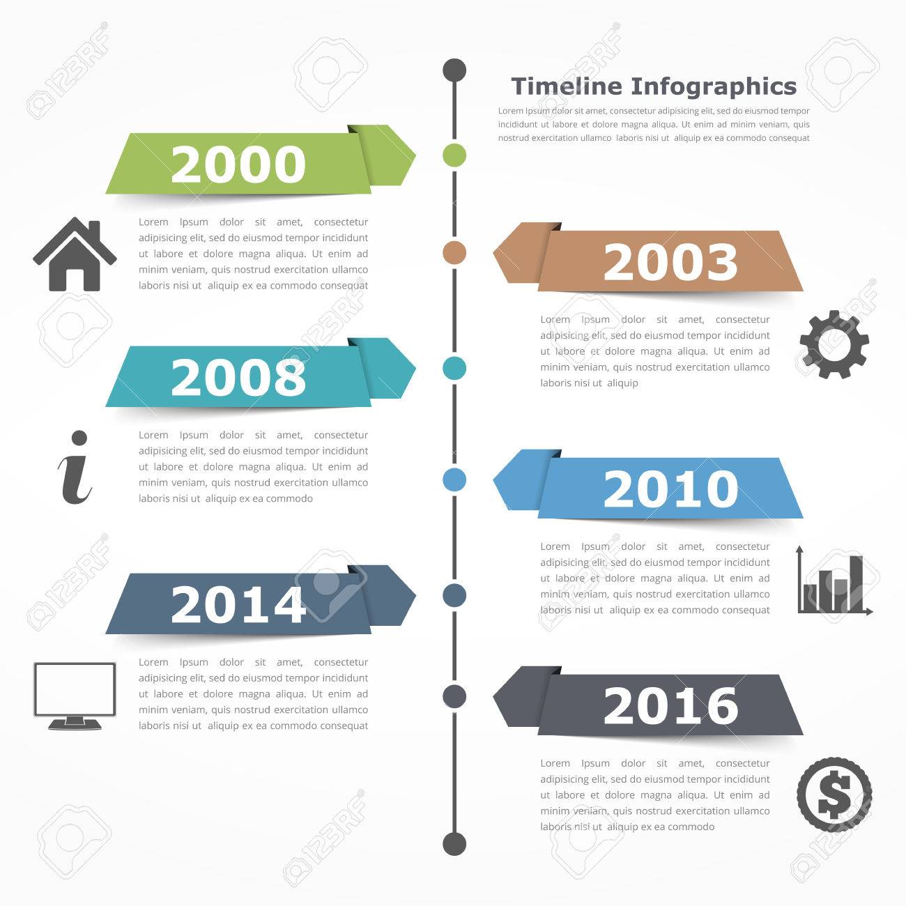 vertical timeline infographics design template royalty free cliparts