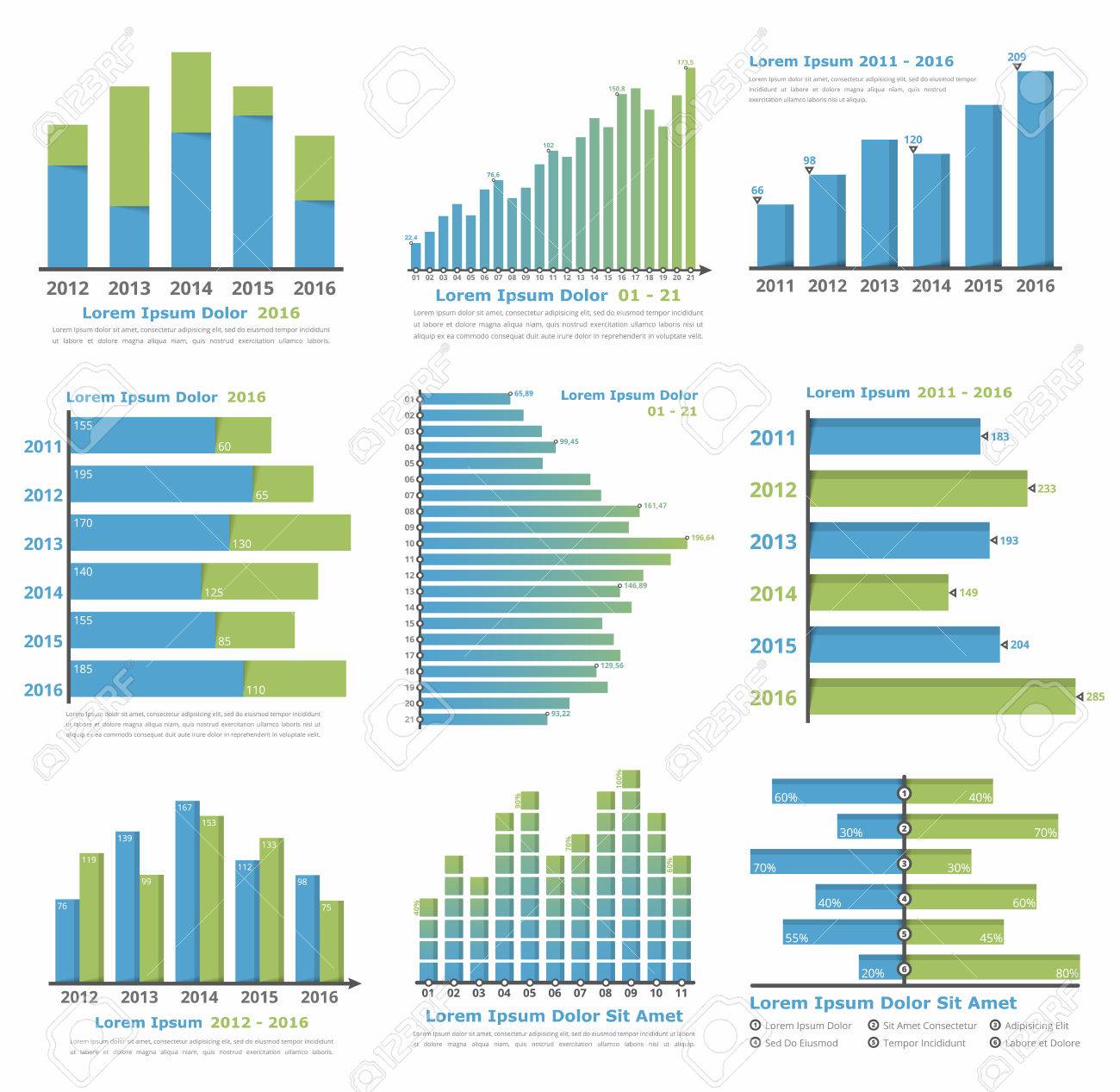 graphs and charts templates for statistics or data visualization charts templates