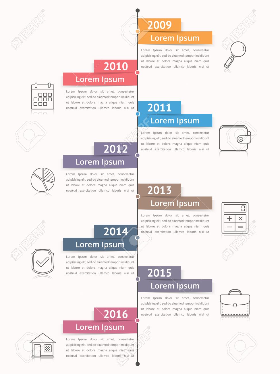 vertical timeline infographics template workflow or process timeline flowchart template