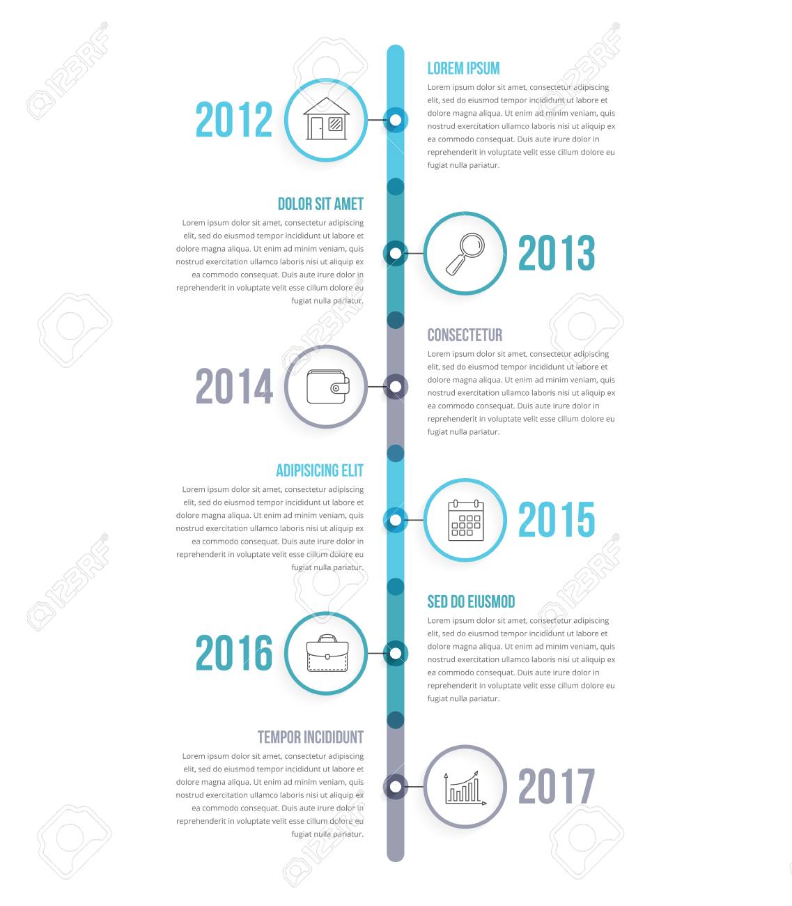 vertical timeline infographics template