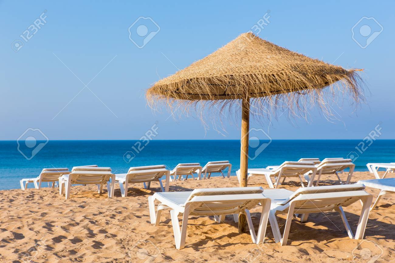 wicker beach parasol with