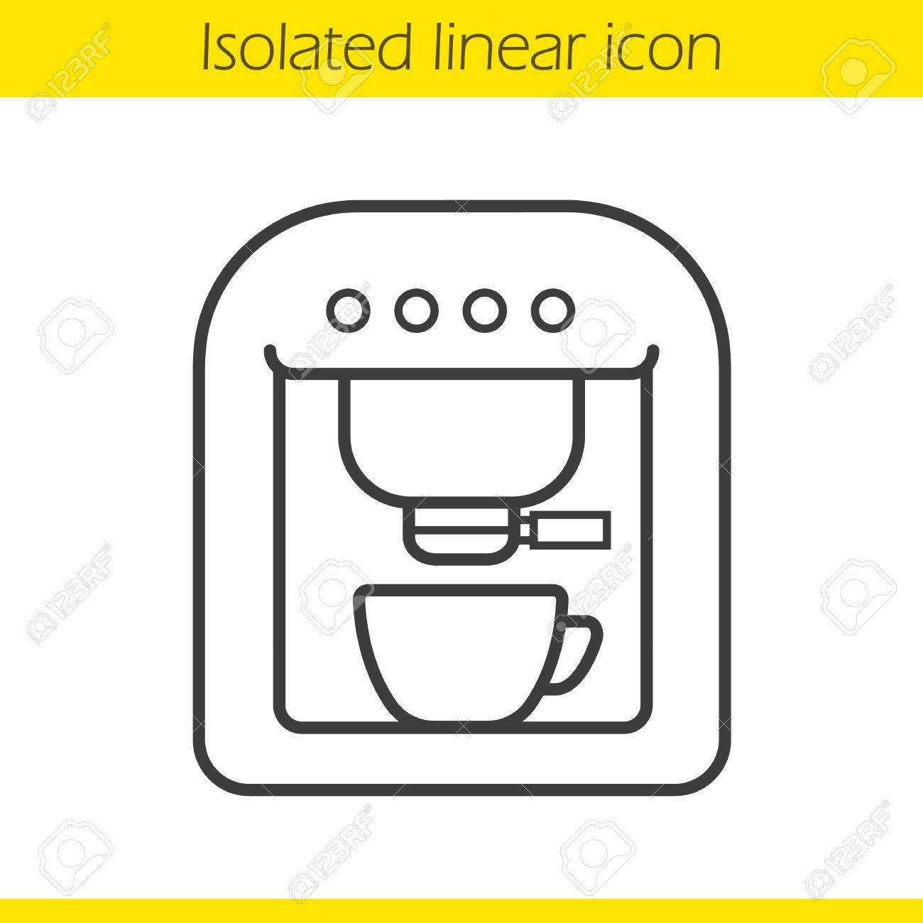 Coffee Machine Linear Icon Espresso Thin Line Illustration Maker Contour Symbol Coffee Machine Linear Icon Espresso Thin Line Illustration Maker Contour Symbol