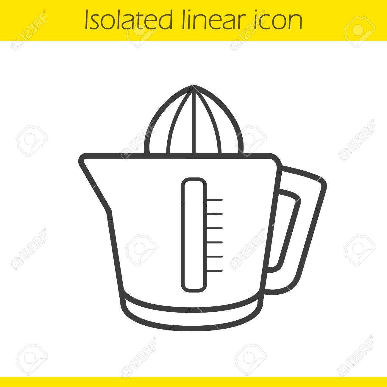 Icono Lineal Exprimidor. Exprimidor De La Ilustración De La Icono De Línea De Exprimidor De Jugo, Signo De Contorno