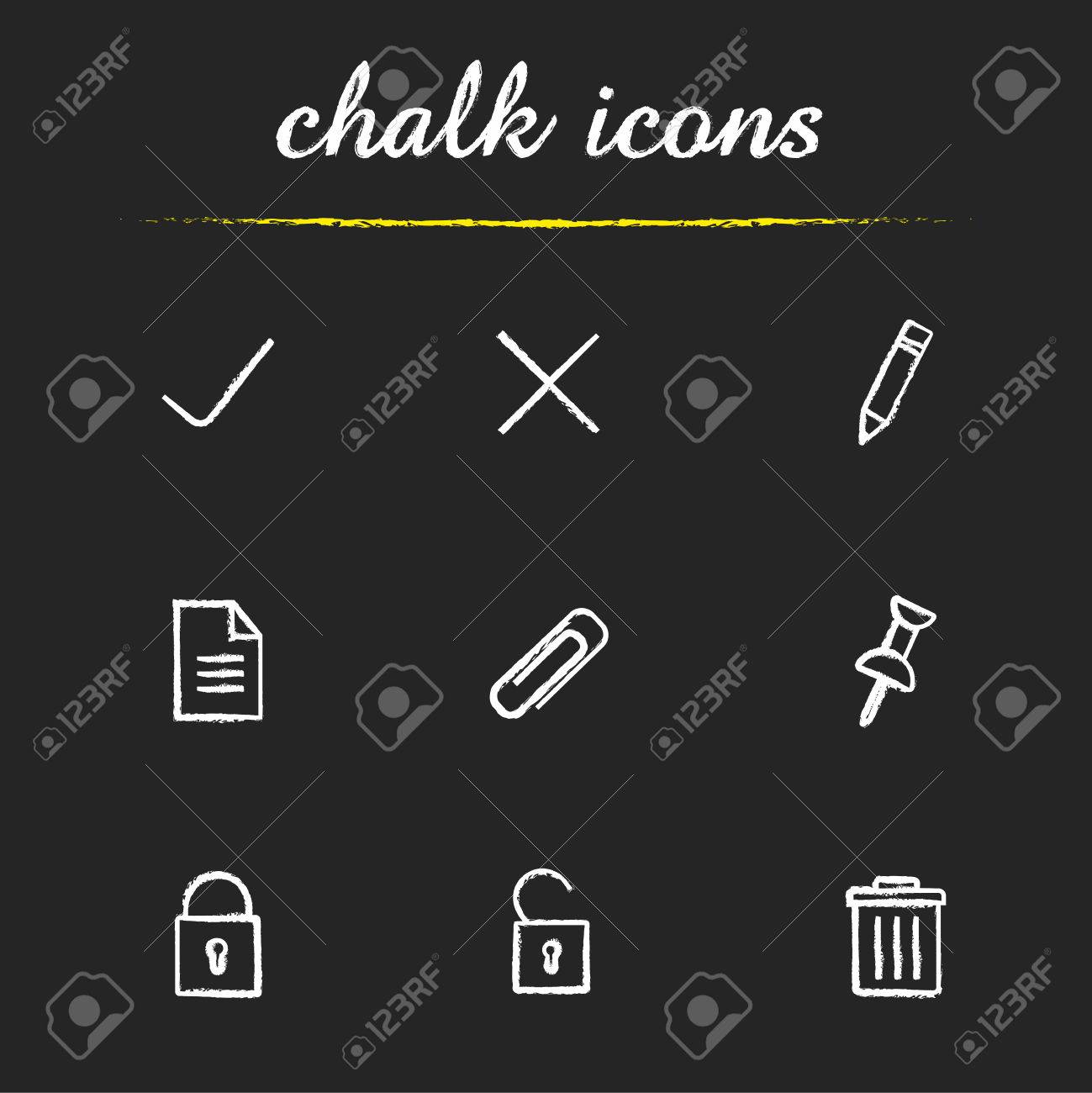 Icônes Du Gestionnaire De Fichiers Définis Modifier Enregistrer Supprimer Document Verrouiller Déverrouiller Fixer La Broche Symboles Trash