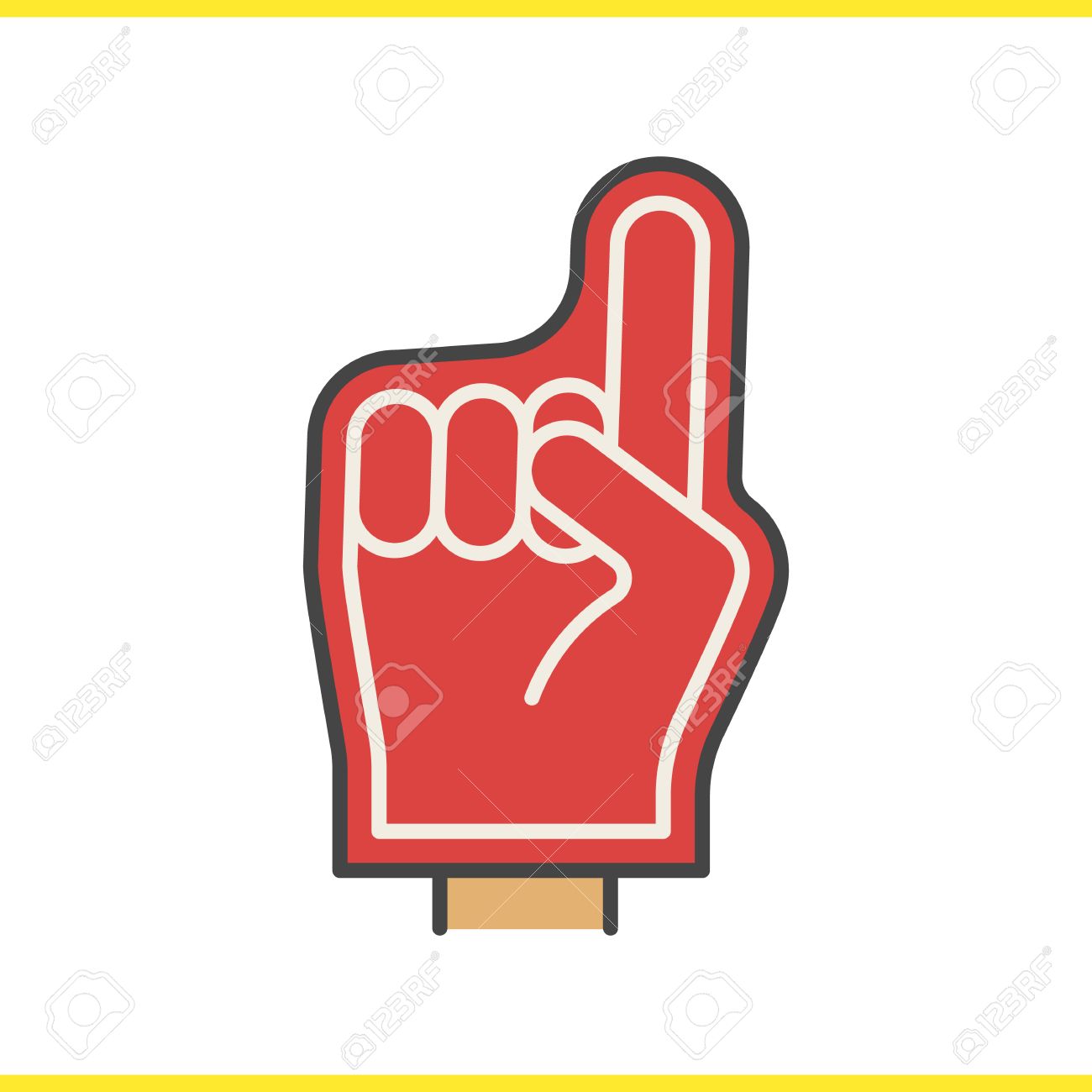 foam finger color icon american football fans red foam hand foam finger template