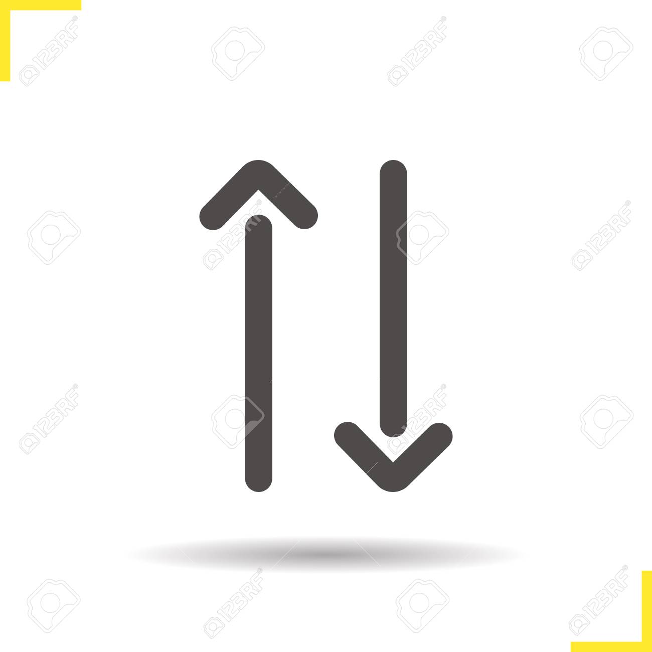 Up And Down Arrows Icon Drop Shadow Linear Symbol Opposite Royalty Free Cliparts Vectors And Stock Illustration Image