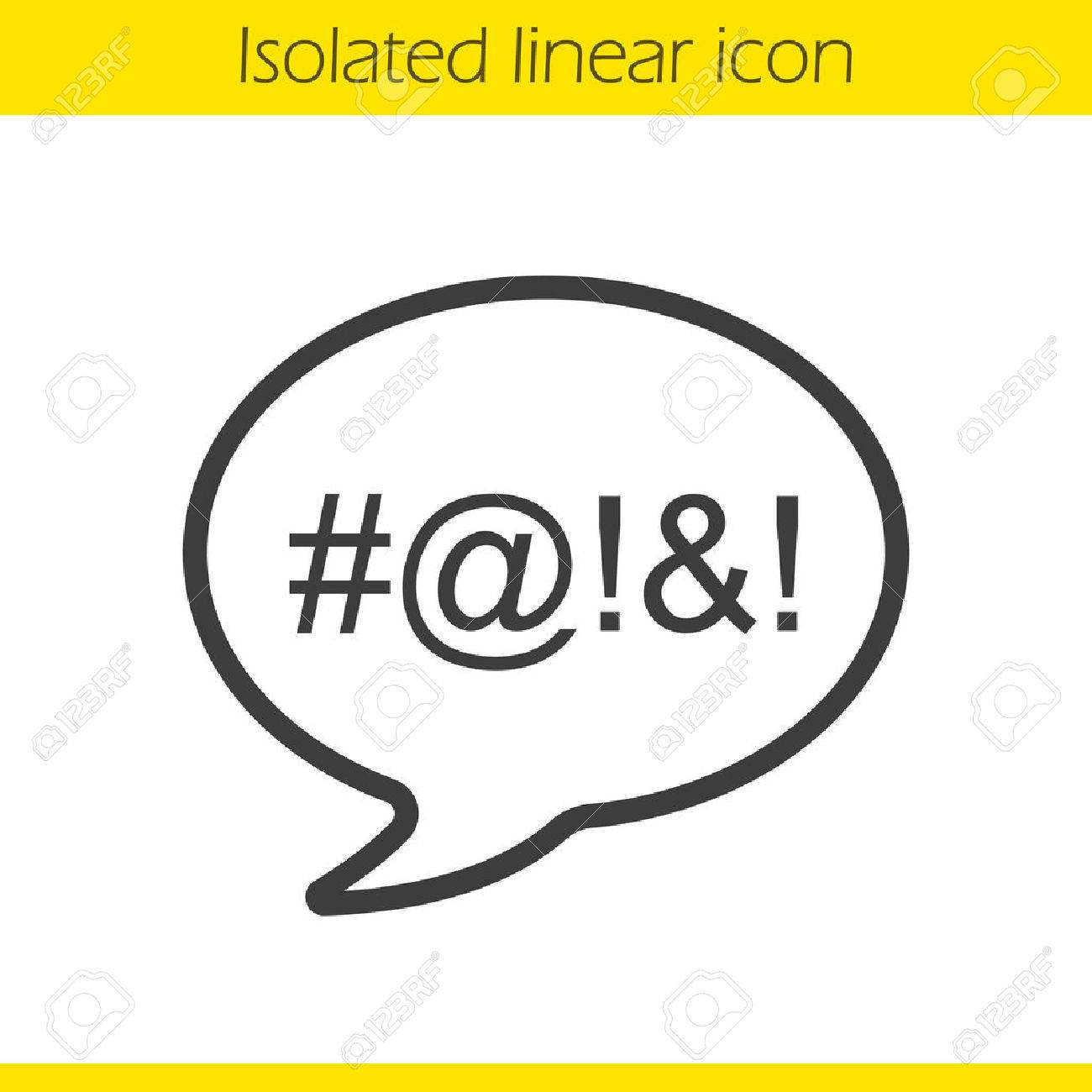 Dirty language linear icon. Cursing. Thin line illustration. Chat bubble with censored swearing words contour symbol. Vector isolated outline drawing - 74633412 Dirty language linear icon. Cursing. Thin line illustration. Chat bubble with censored swearing words contour symbol. Vector isolated outline drawing - 74633412