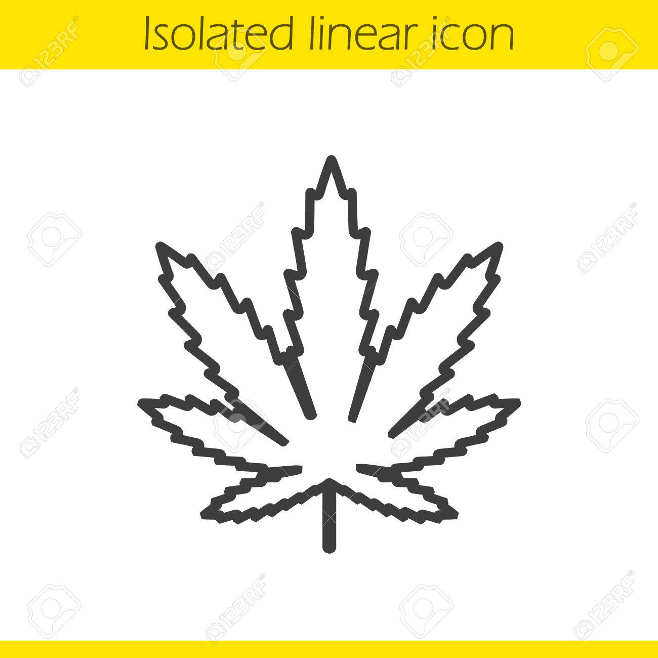 Marijuana Leaf Linear Icon Thin Line Illustration Cannabis