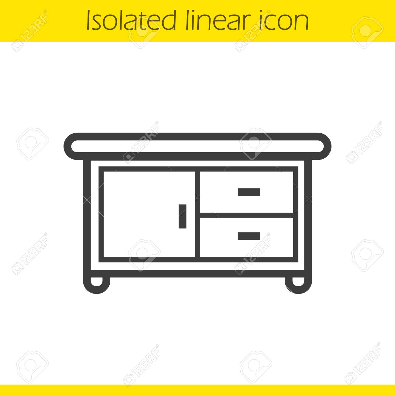 Kitchen Table Linear Icon Thin Line Illustration Kitchen Counter