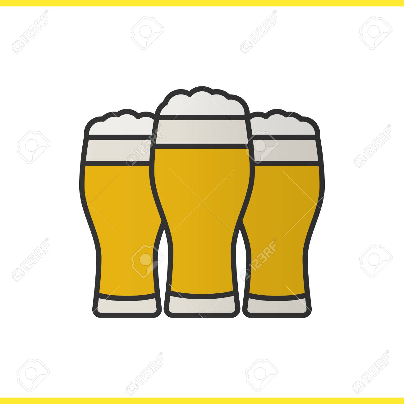 3 つのビールのグラスは色のアイコンです 泡沫の軽いビールのグラス 分離ベクトル図のイラスト素材 ベクタ Image 3 つのビールのグラスは色のアイコンです 泡沫の軽いビールのグラス 分離ベクトル図のイラスト素材 ベクタ Image