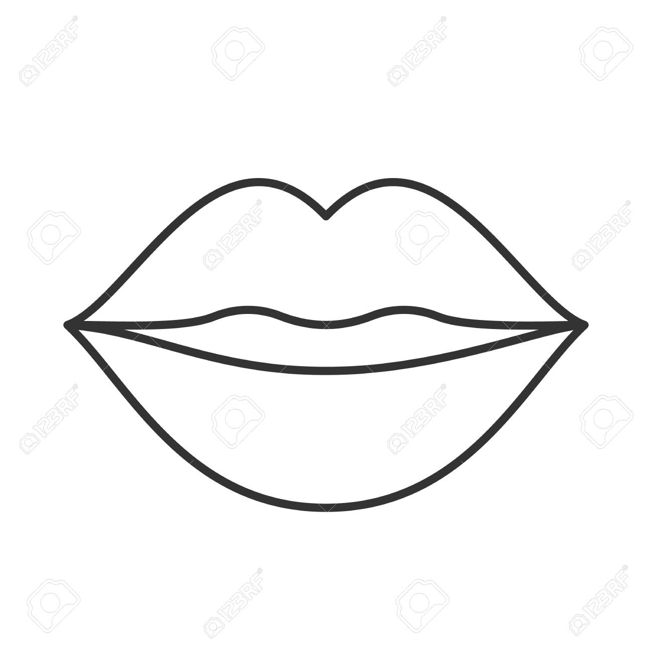 kiss linear icon thin line illustration woman s lips contour